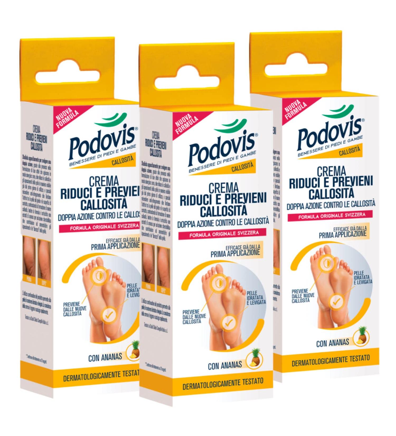3 x Podovis Cream - Double Effect for Corns Prevention Moisturizing & Smoothing - Dermatologically Tested - 180g (3 Bottles of 60ml) - International Shipping Available - Buy Online on SooperMarket.com