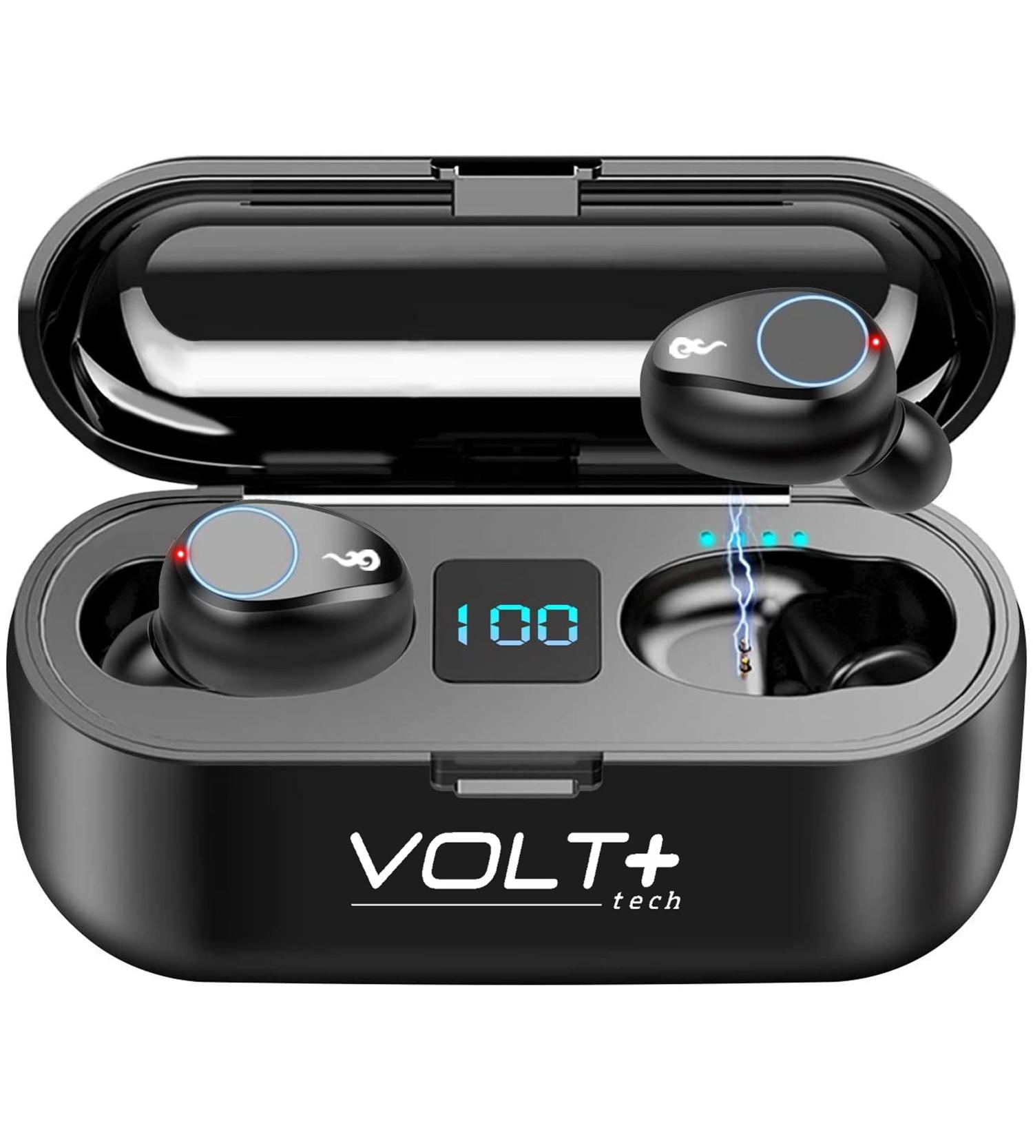 VOLT PLUS TECH Wireless Bluetooth Earbuds for Samsung Galaxy - Black F9 TWS, IPX7 Waterproof, 2000mAh Case - Buy Online on SooperMarket.com