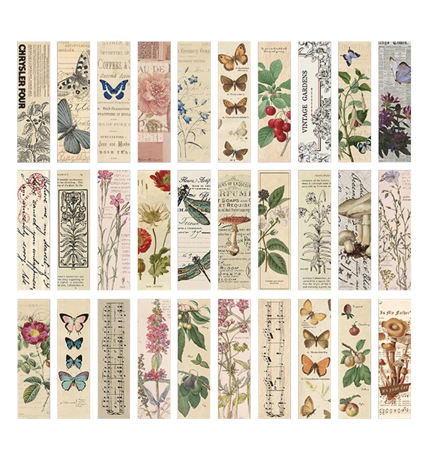 Vintage Style Bookmarks for Women Men, 30PCS (Gentle Whisper)