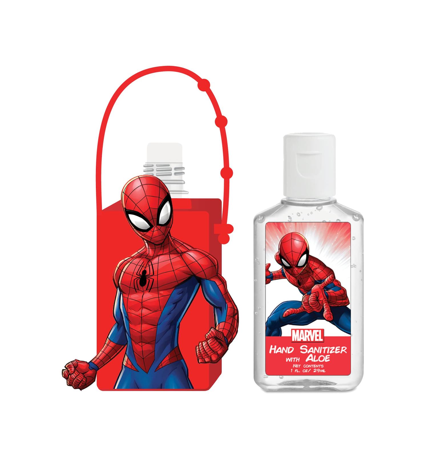 Marvel Spiderman Hand Sanitizer & Holder Combo Pack - 1oz Flip Cap Bottle | Evergreen Research - Buy Online on SooperMarket.com