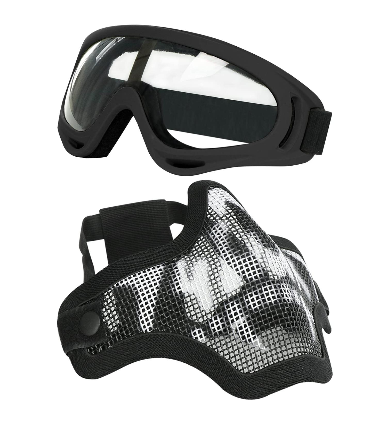 AOUTACC Skull Airsoft Mask and Goggles Set for CS Paintball - Black - Buy Online on SooperMarket.com