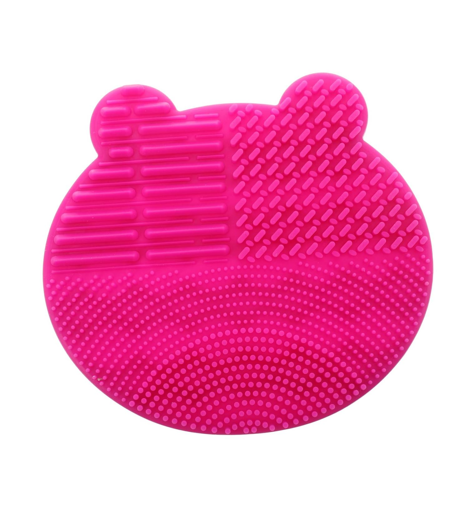 NOLITOY 2-in-1 Makeup Brush Holder & Scrubber - Silicone Cleaner Pad for Brushes - Portable Storage Rack - 11x10cm Rosy - International Shipping Available - Buy Online on SooperMarket.com