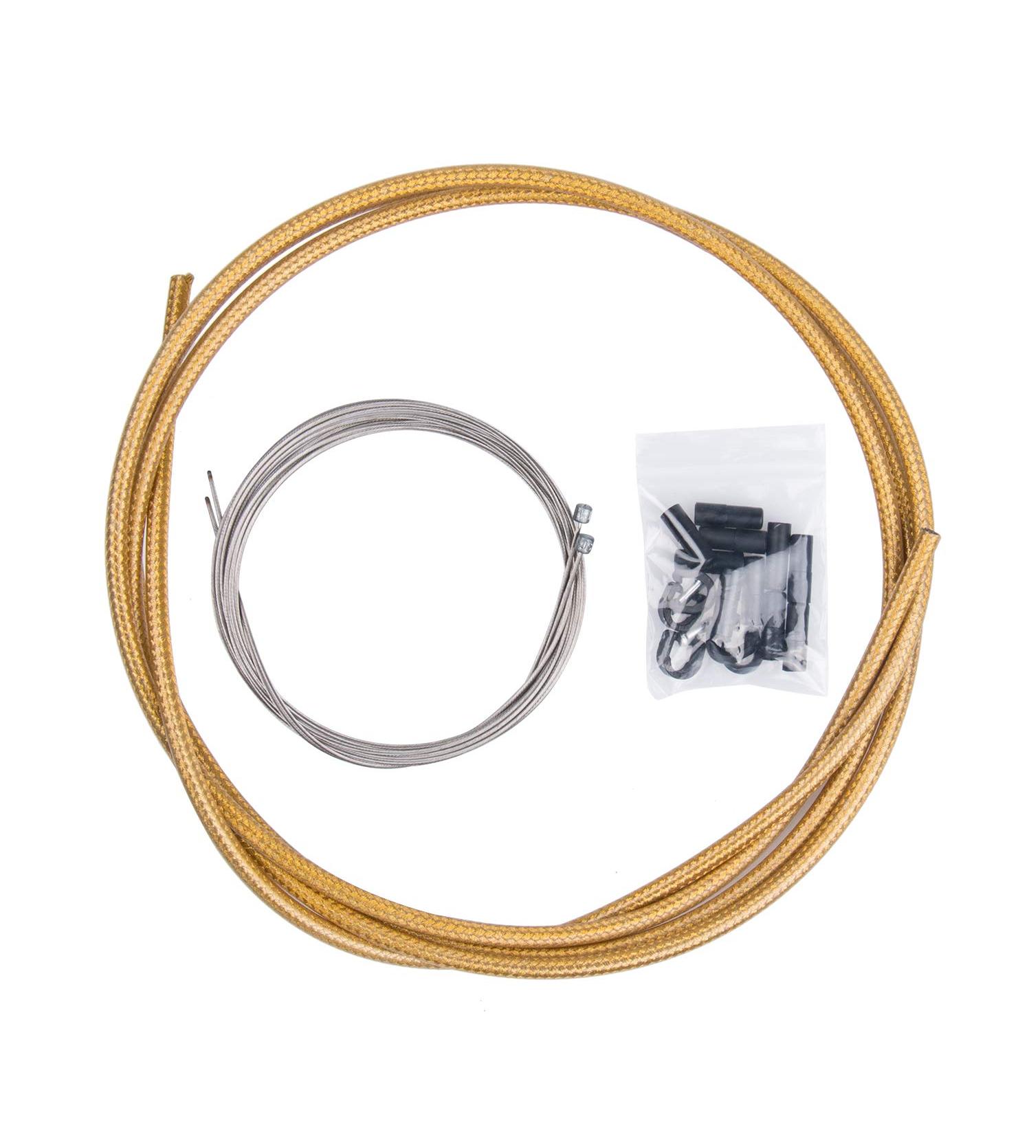 EASTERN POWER Bike Shifter Cable & Housing Set for Shimano SRAM, Braide Pattern, Black/Gold/Silver