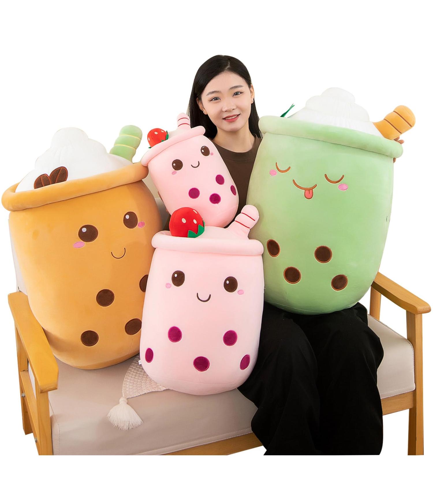 Bubble Tea Plush Pillow - Giant 50cm Boba Stuffed Animal Toy for Boba Lovers - Buy Online on SooperMarket.com