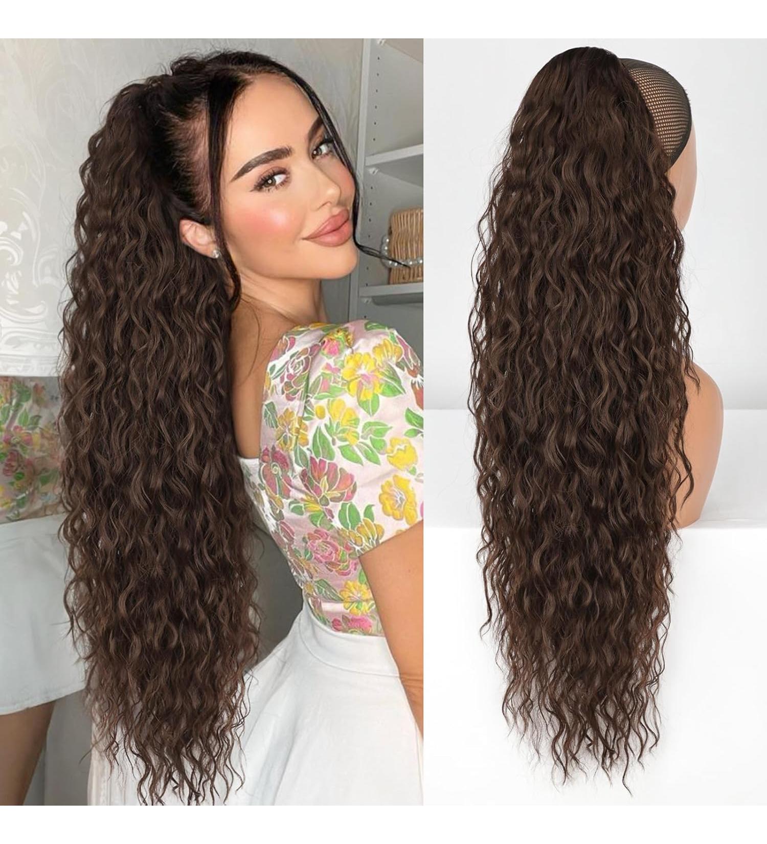 ORSUNCER Dark Brown Ponytail Extension Claw 30" - Dark Brown - Buy Online on SooperMarket.com