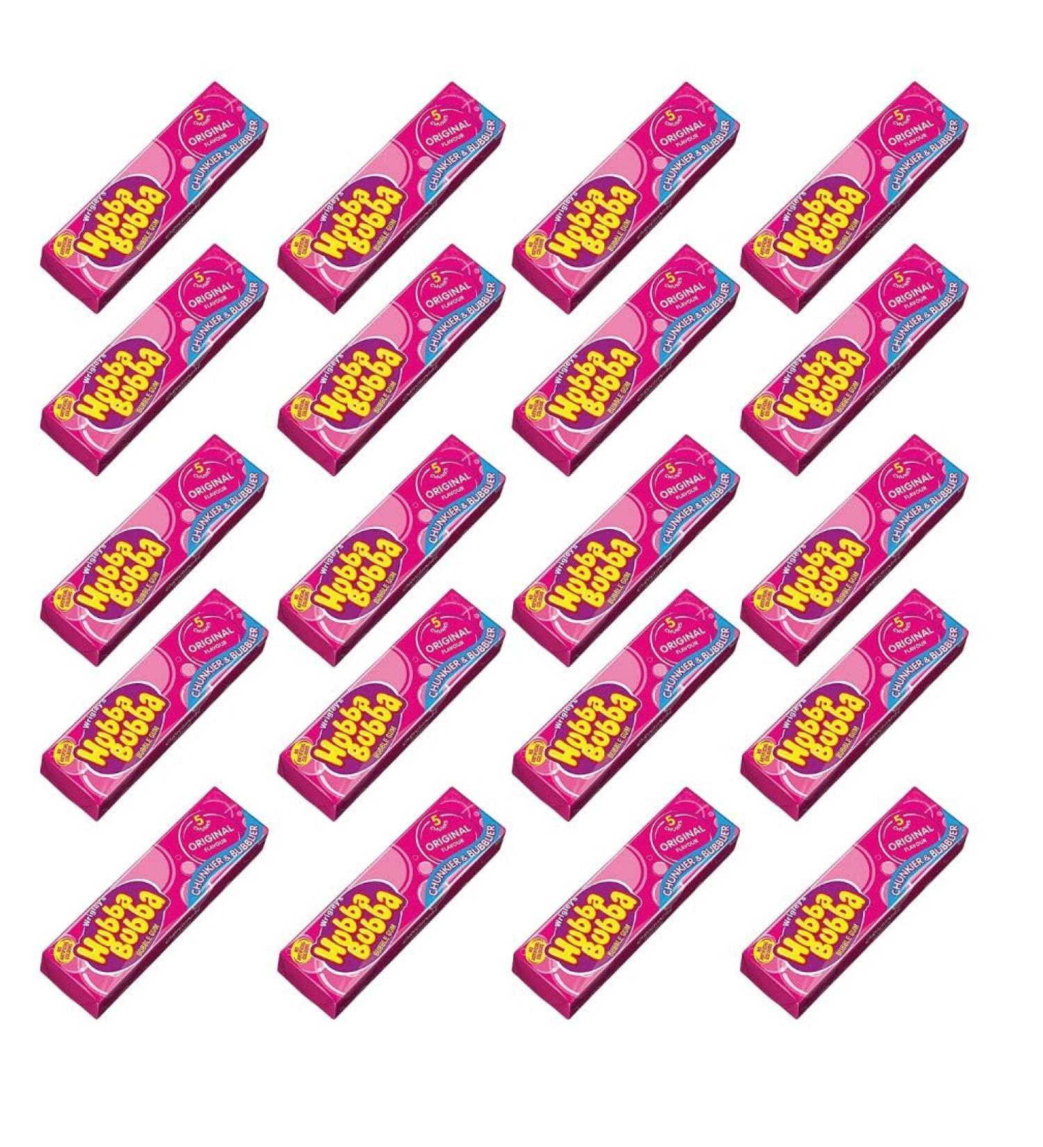 20 x Original 5 pieces Chewing Bubble Gum Chewy Sweet Snack Stocking Filler