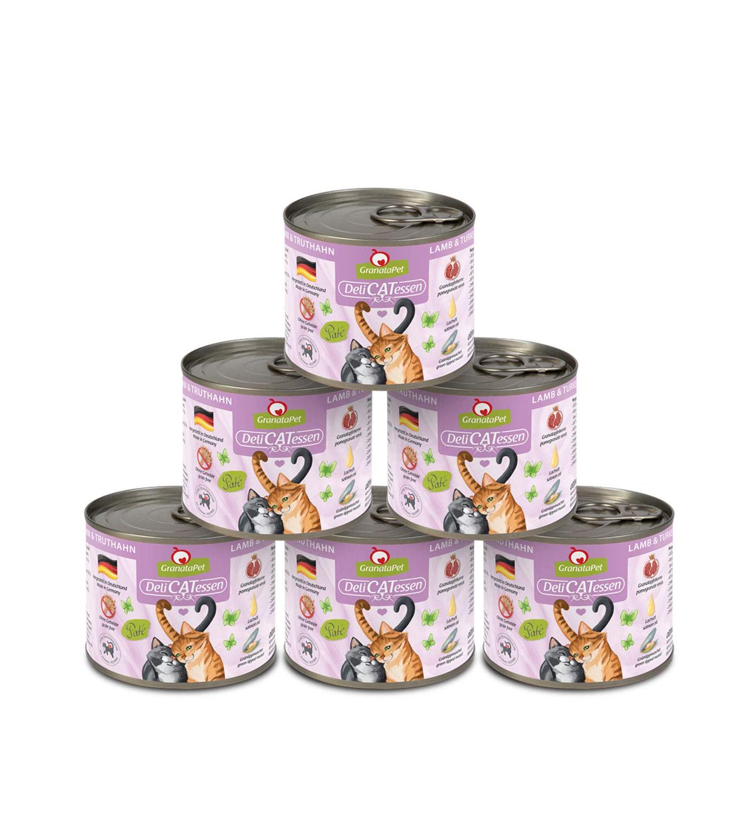 Granapet Delicatessen Lamb & Turkey Wet Cat Food - Grain-Free Sugar-Free Gourmet Meals - 6 x 200g Pack - Buy Online on SooperMarket.com