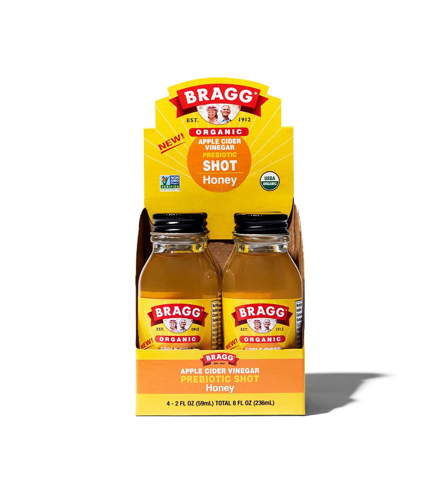 Bragg Organic Apple Cider Vinegar Shot 2 Oz (Pack of 4) - USDA Certified Organic with Honey Flavor - Buy Online on SooperMarket.com
