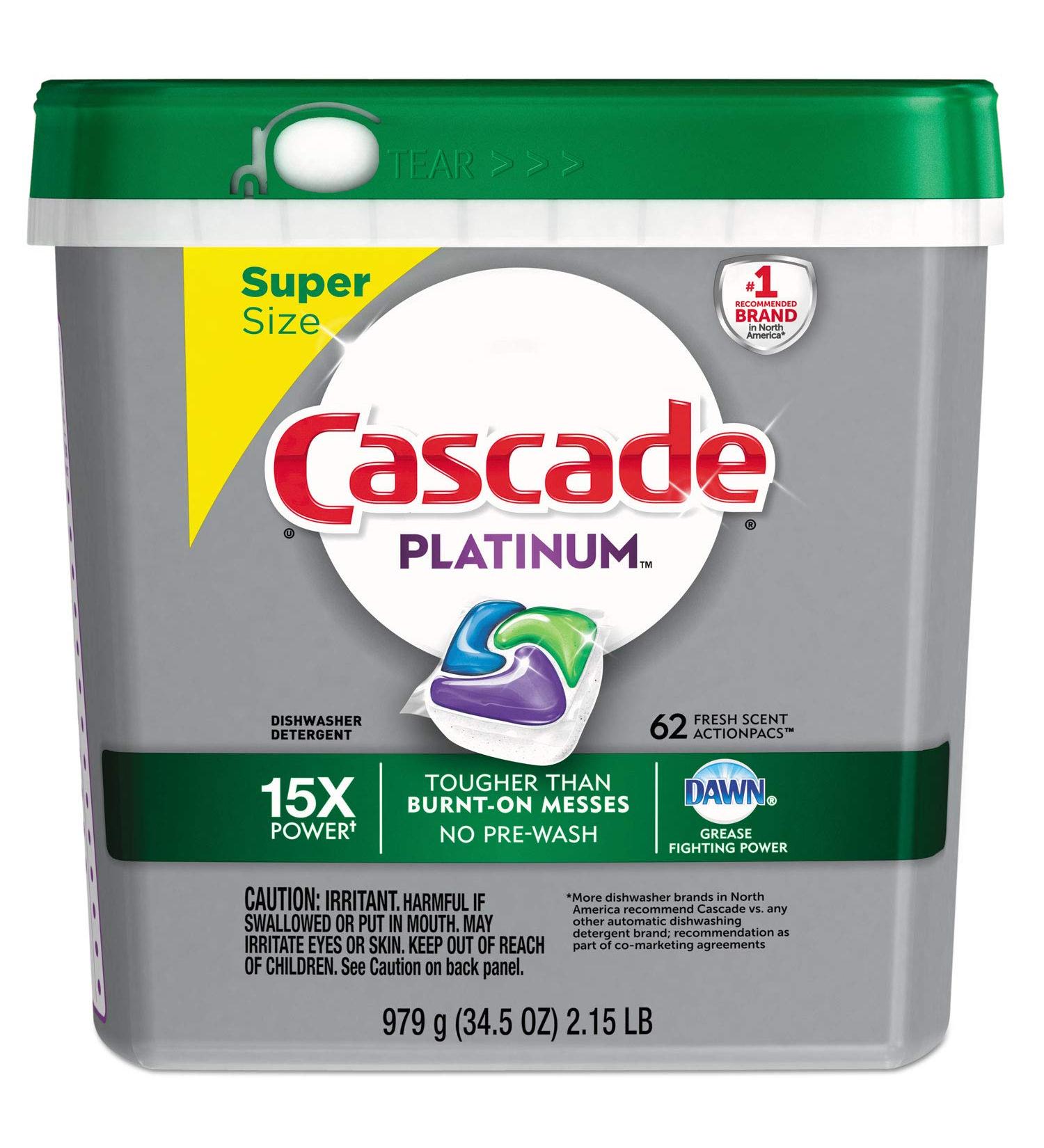 Buy Cascade 97726 ActionPacs Fresh Scent - 62 Count - 34.5 oz | International Shipping Available - Buy Online on SooperMarket.com