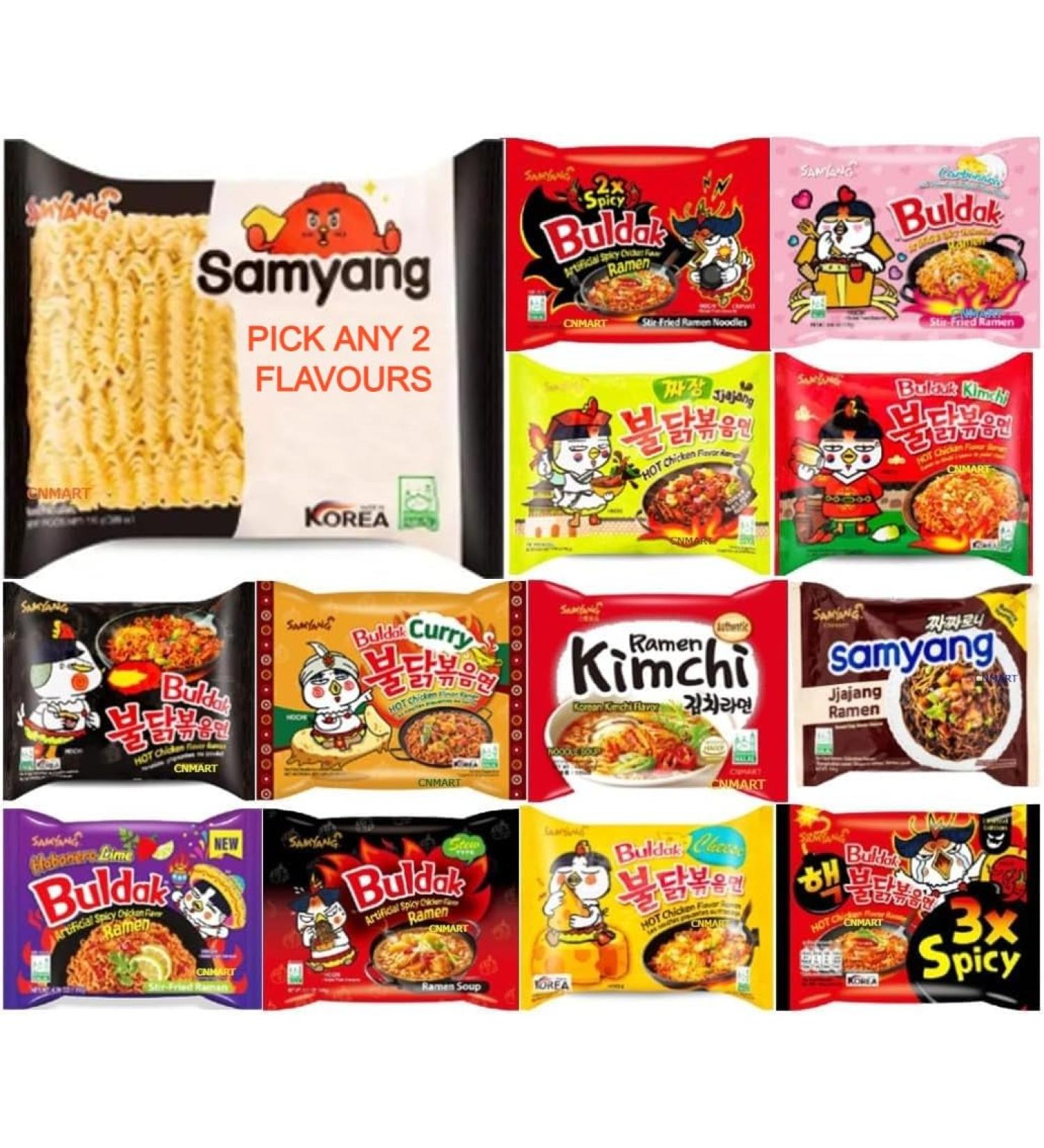 Samyang Hot Chicken Noodles Korean Ramen (Pack of 10) Pick Any 2 Customised Flavours - Buy Online on SooperMarket.com