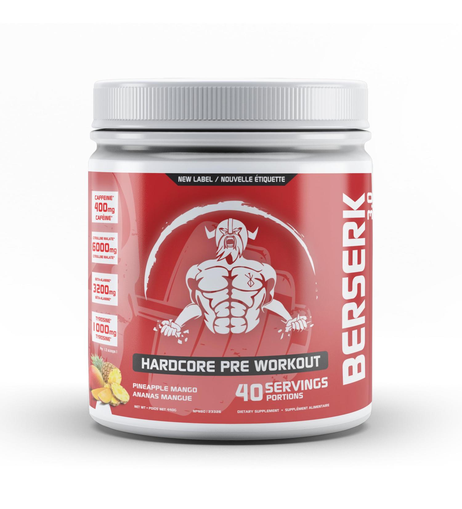Predator Labs - Berserk 3.0 - Hardcore Pre-Workout Energy and Pump Formula 40 Servings (Pineapple Mango) - Buy Online on SooperMarket.com