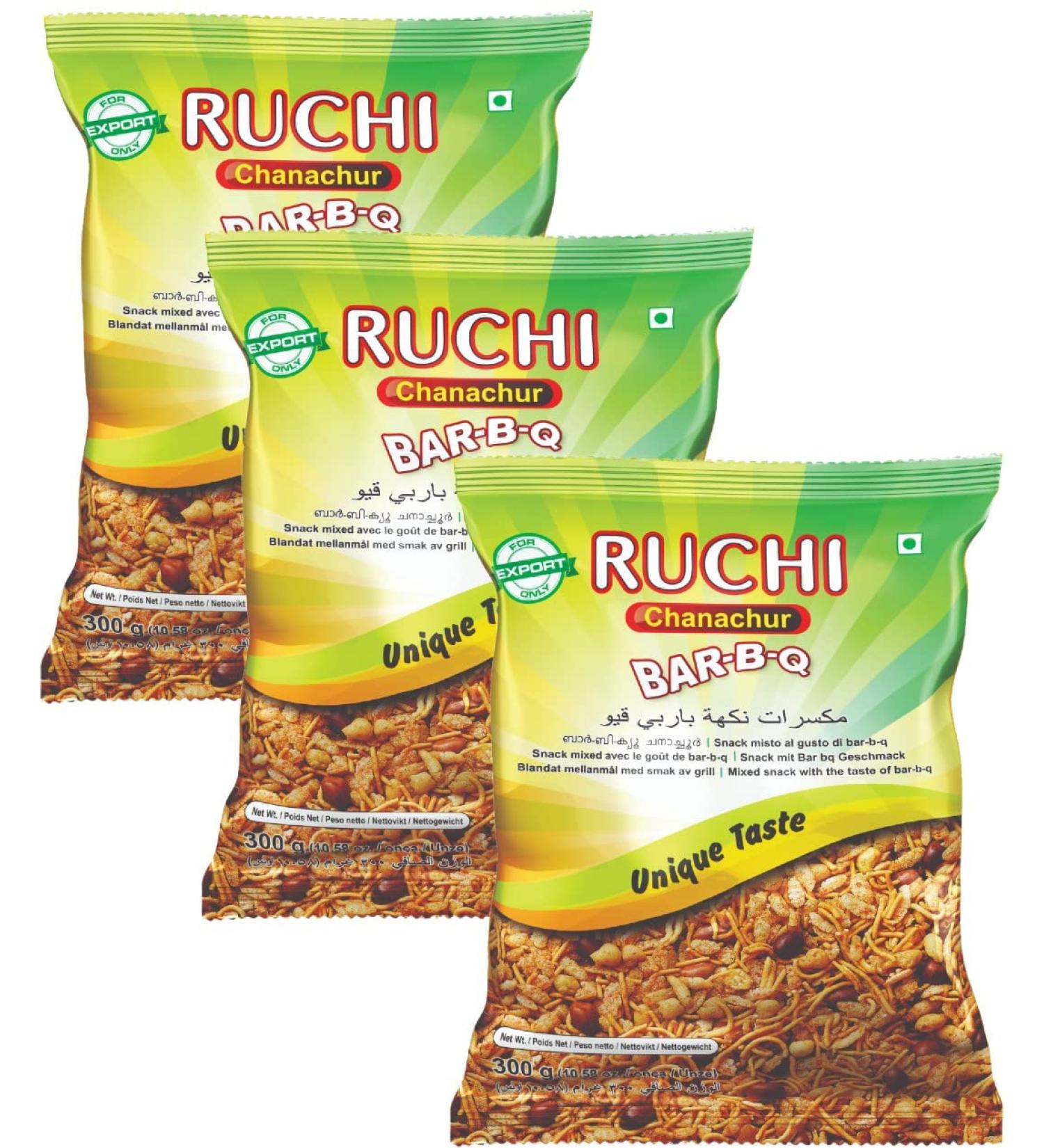 Ruchi Chanachur mixed packs - 3 types (3 x 300g BBQ)