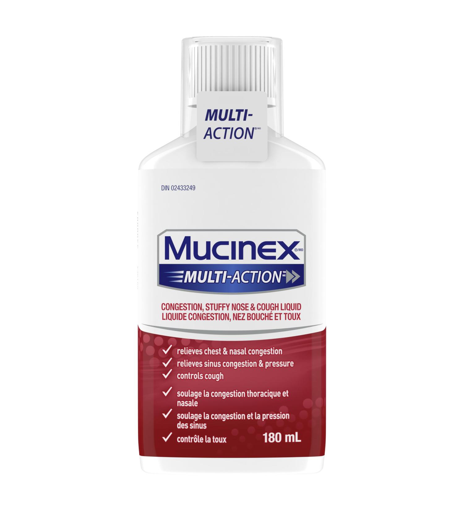 MUCINEX MULTI-ACTION Congestion Stuffy Nose & Cough Liquid 180 mL - Buy Online on SooperMarket.com