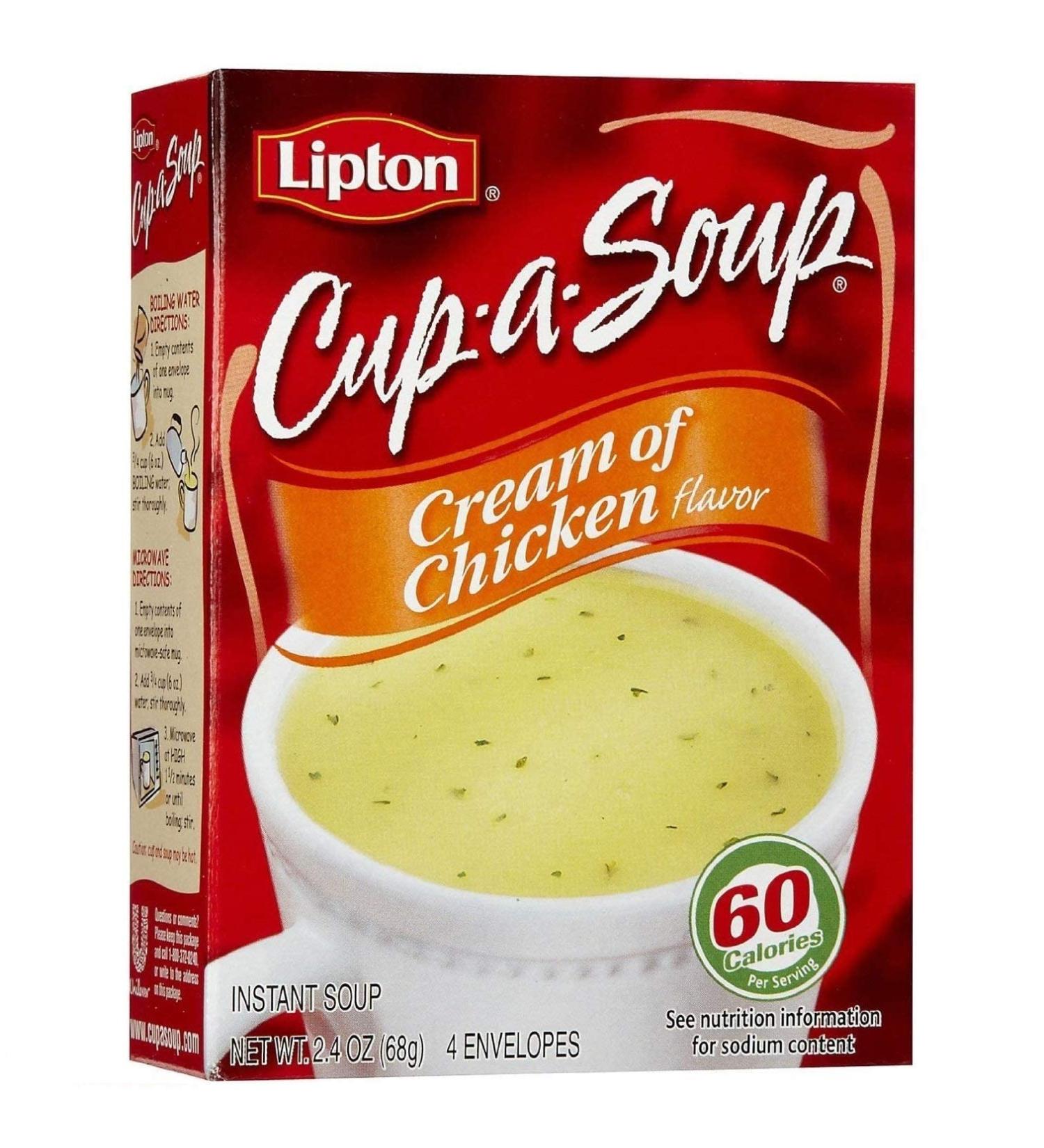 Lipton, Cup-A-Soup, Cream Of Chicken Flavor, 4 Count, 2.4 oz