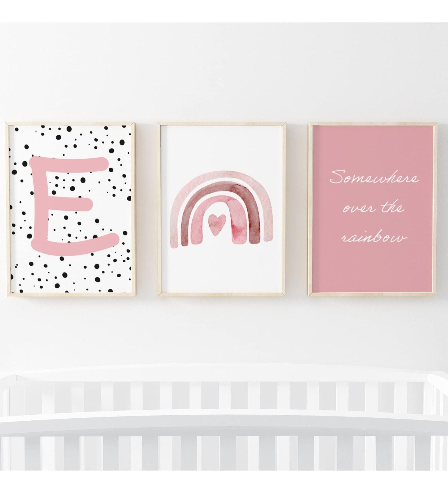 Pompom Prints Set of 3 | Rainbow Nursery Decor | Scandi Boho Style | Girls Bedroom Art | Playroom Wall Prints | A3 E - Buy Online on SooperMarket.com