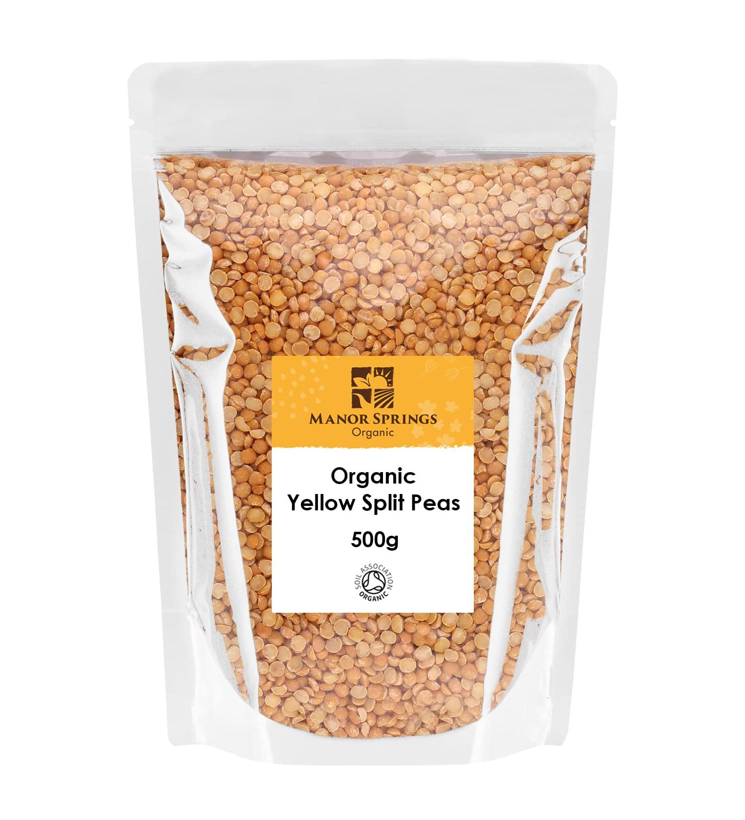 Manor Springs Organic Yellow Split Peas 500g - Premium Quality, Certified Organic - Buy Online on SooperMarket.com