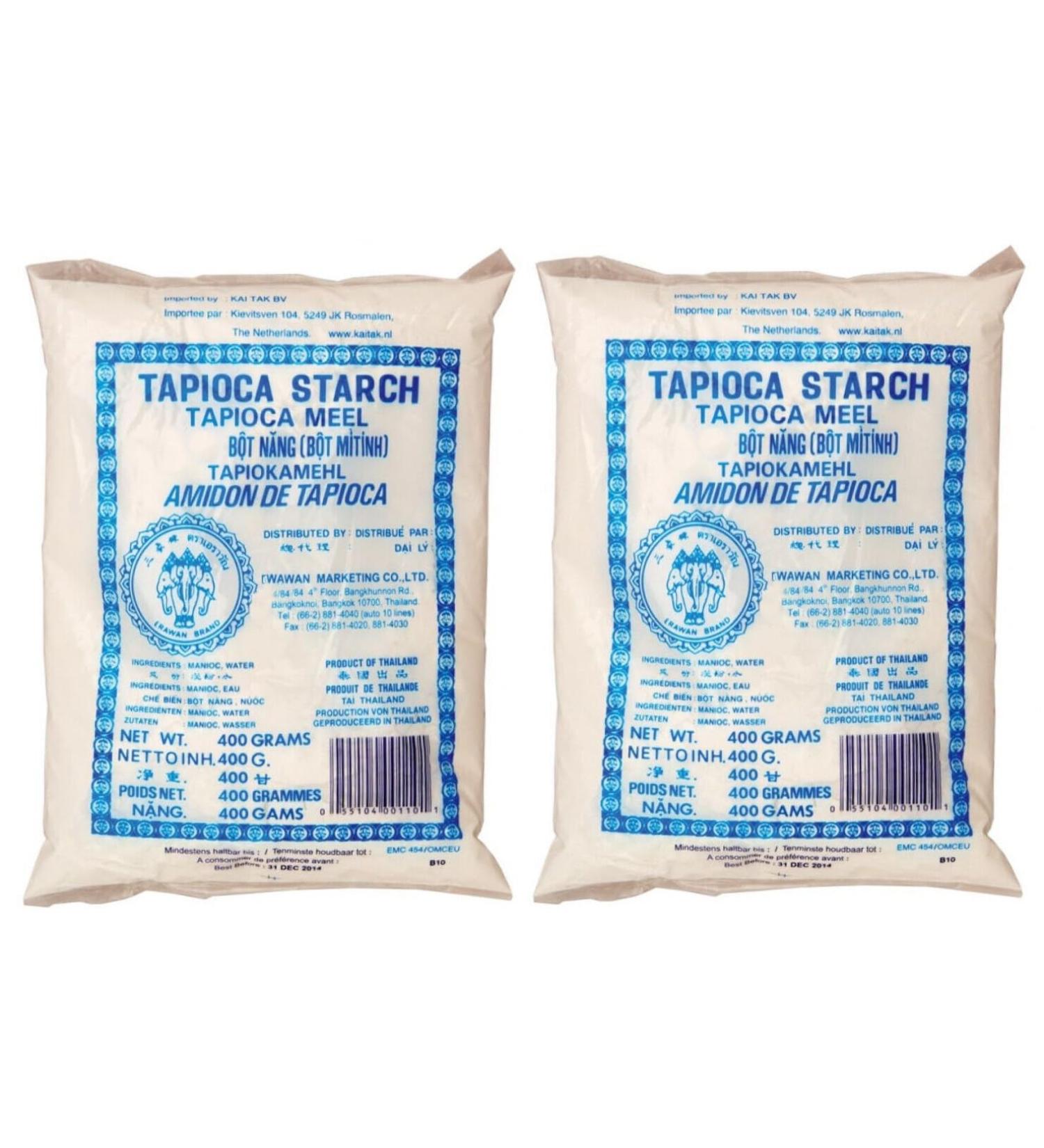 ERAWAN Thai Tapioca Flour Starch Powder 400g (Pack of 2)