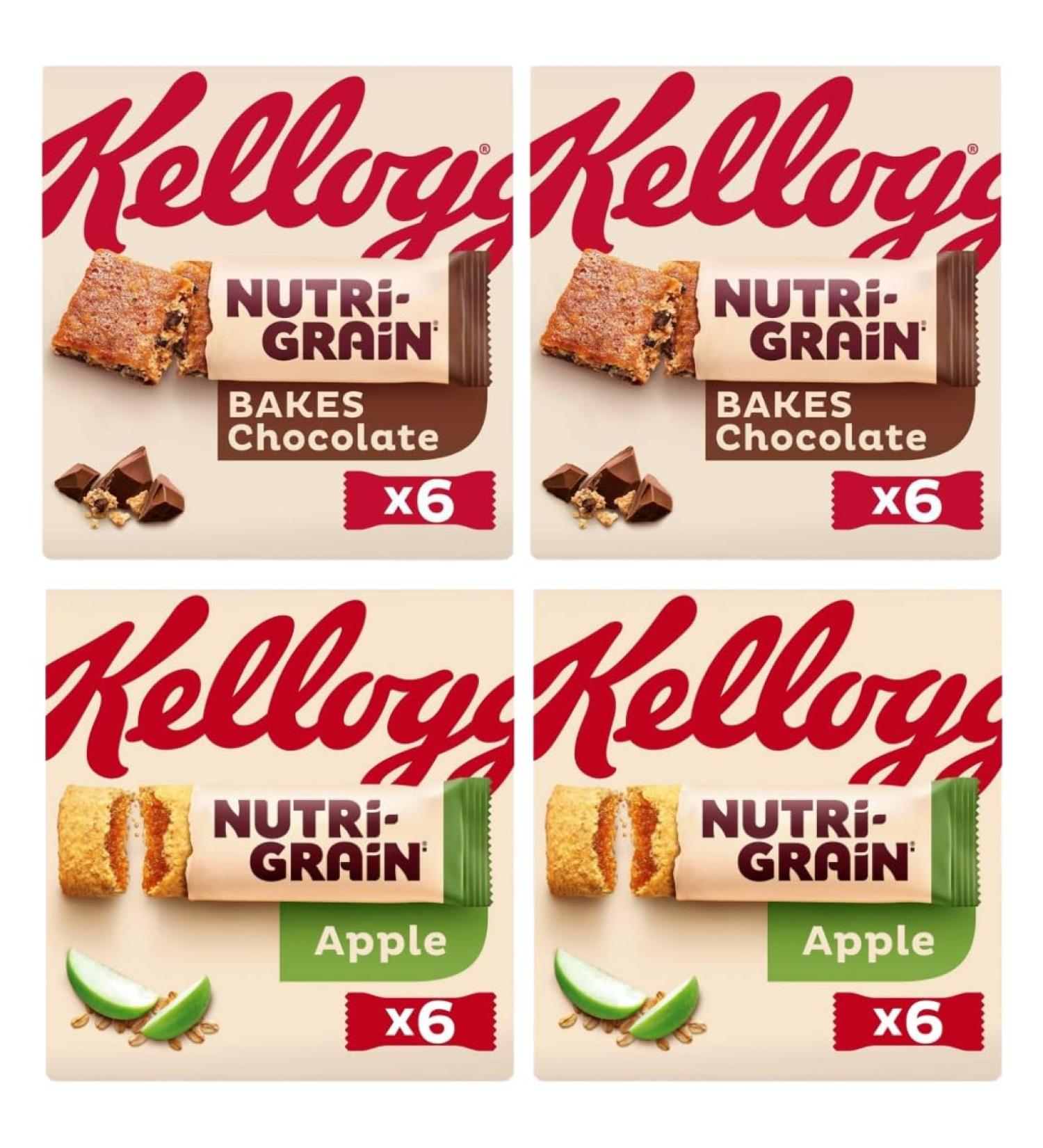 Breakfast Bar Bundle with Nutrigrain Elevenses Chocolate Breakfast Bar x2 and Nutrigrain Apple Breakfast Bar x2 (4 Pack) - Buy Online on SooperMarket.com