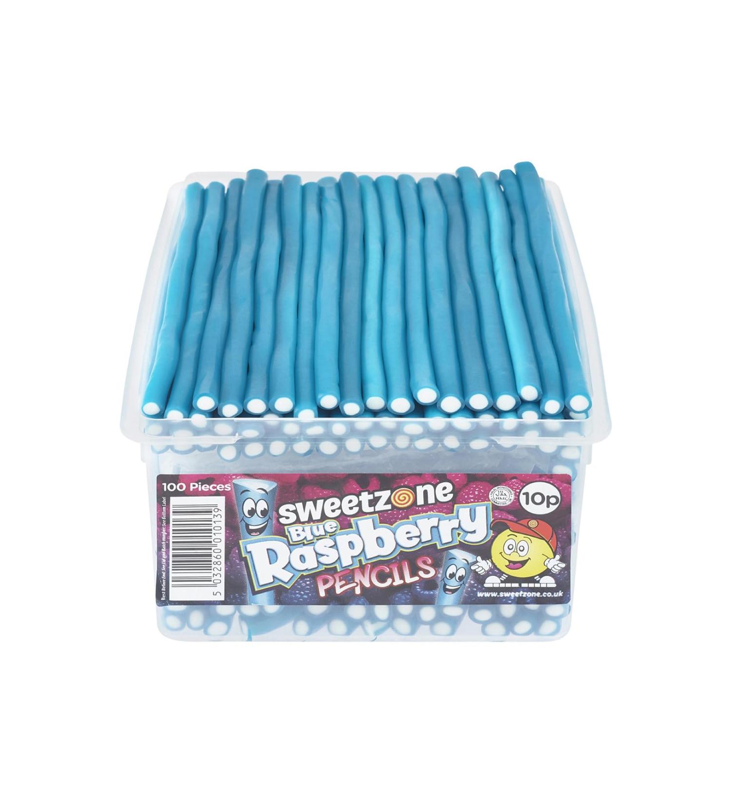 Sweetzone Blue Raspberry Pencils Sweets Tub Pencil Sweets 100 pc Halal Sweets American Gum British Sweets Licorice Sweet Liquorice Irresistible for Candy Lovers Blue Raspberries - Buy Online on SooperMarket.com
