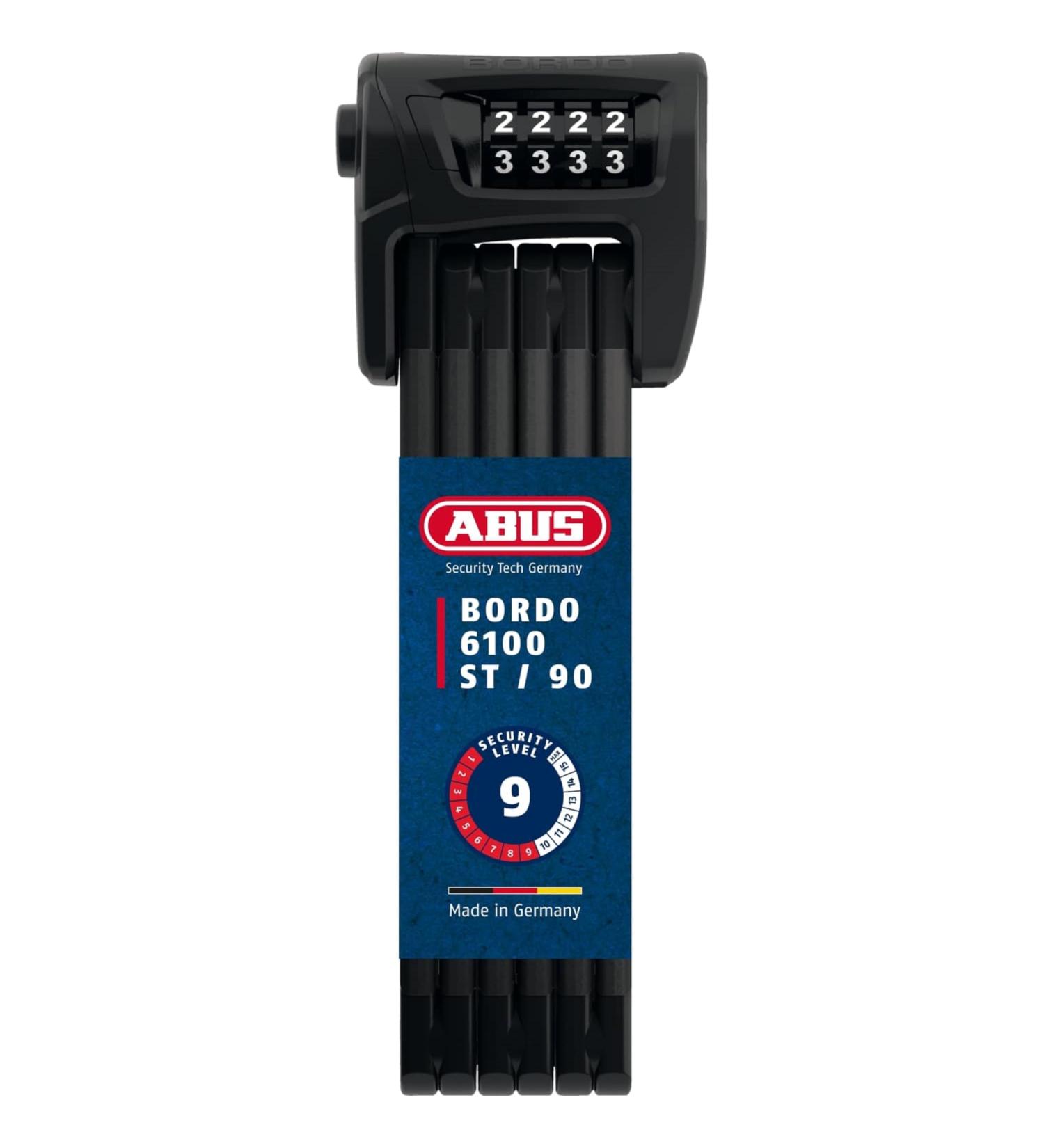 Buy Abus Bordo Combo 6100/90 Folding Bike Lock - Durable Hardened Steel Keyless Number Code Security Level 9 90cm - International Shipping Available - Buy Online on SooperMarket.com