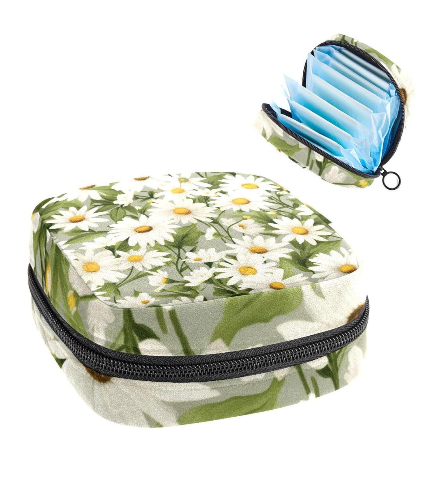 Chamomiles Sanitary Napkin Storage Bag | Menstrual Cup Pouch | Nursing Pad Holder | Period Bag for Women & Teen Girls - Multi-colored - Buy Online on SooperMarket.com