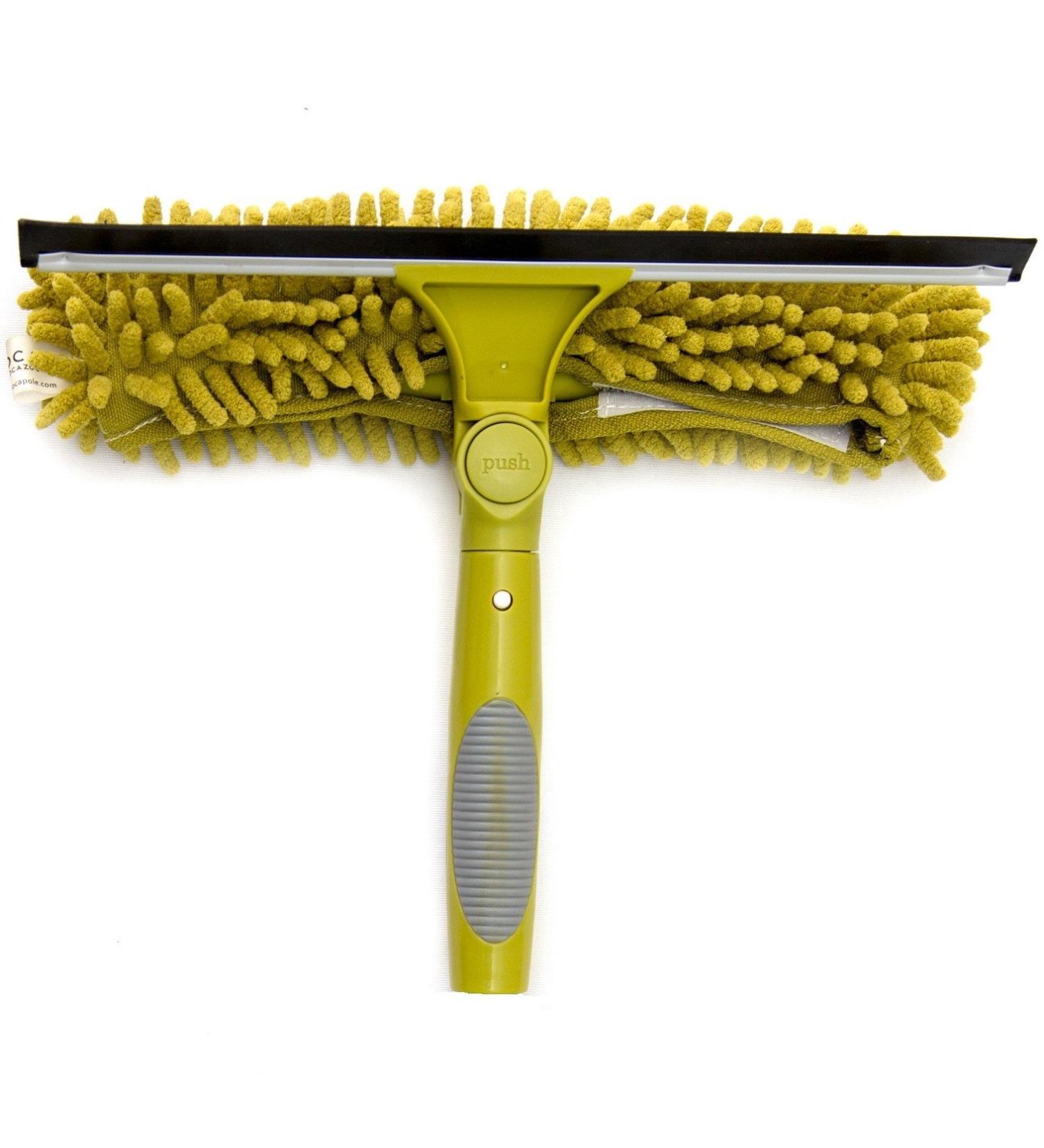 DocaPole Window Squeegee and Scrubber Combo Attachment with 3 Blades - Fits Any DocaPole - Single Pivot - Buy Online on SooperMarket.com