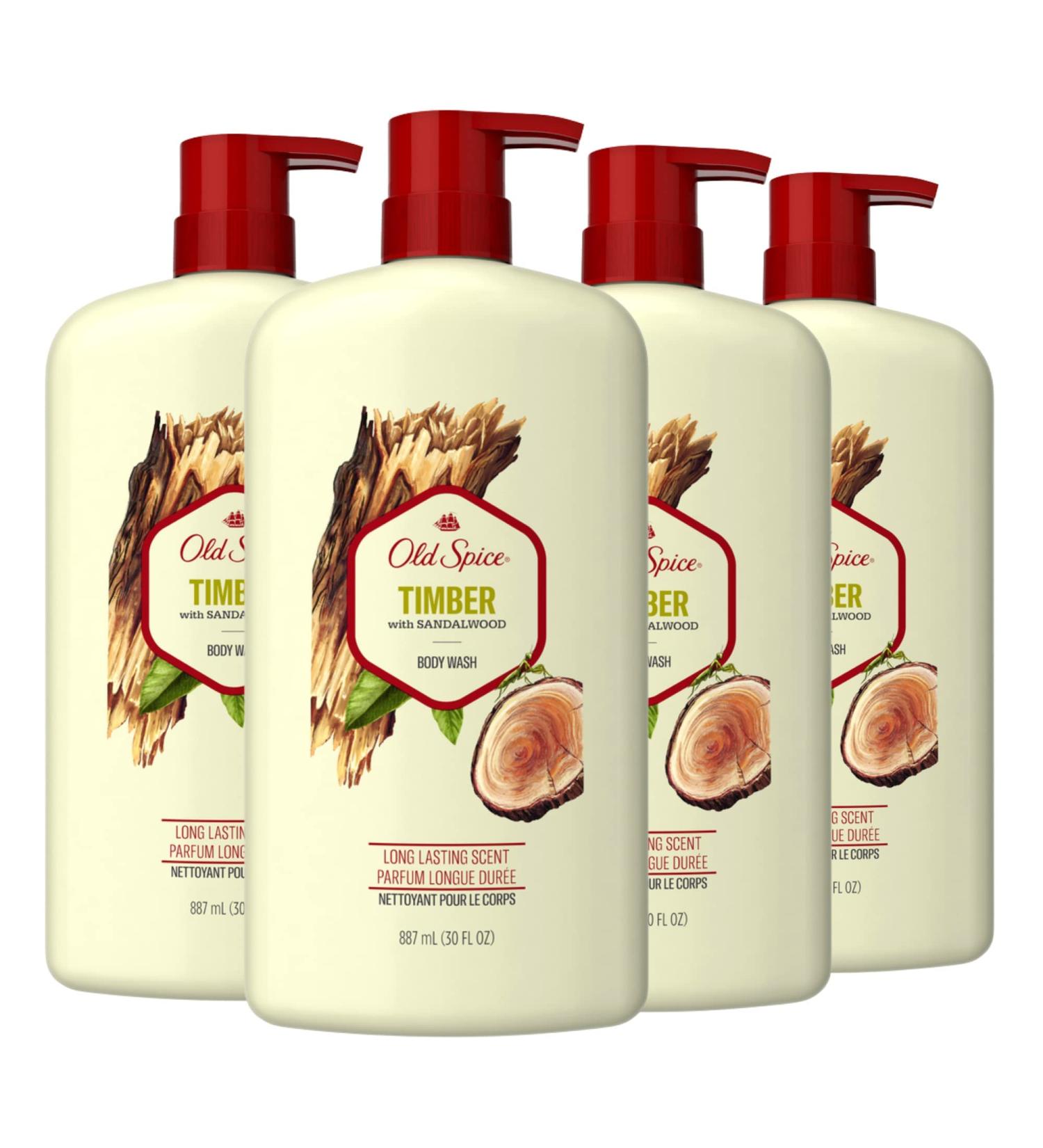 Old Spice Men's Body Wash Timber & Sandalwood 30 oz (Pack of 4) - Buy Online on SooperMarket.com