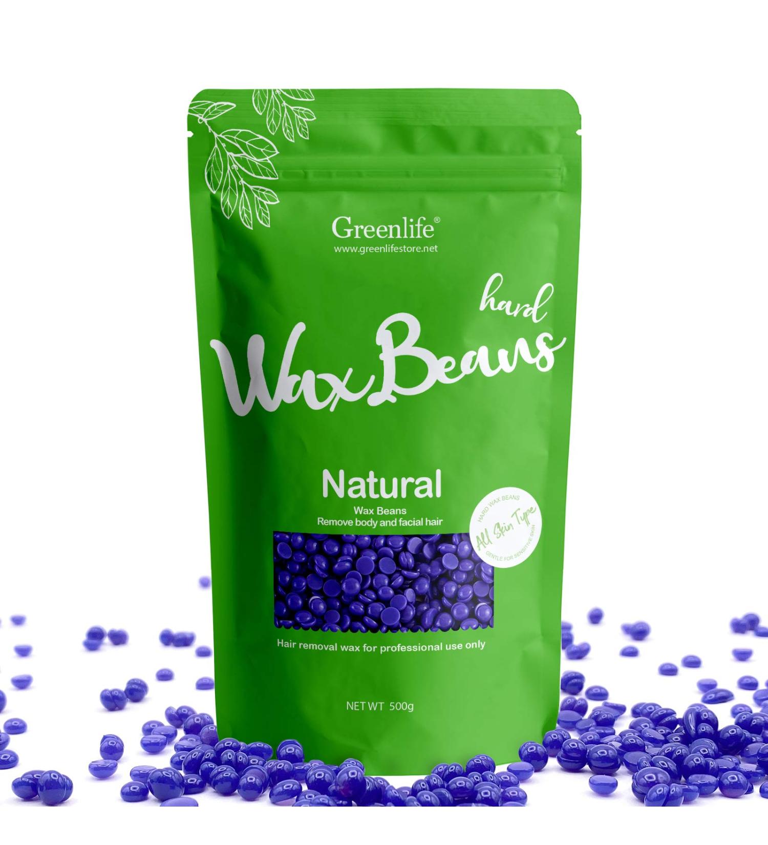 GreenLife 17.6oz/1.10lb/500g Hard Wax Beads Hard Wax Beans Hair Removal Painless Waxing Bean Home wax Kit for Facial Legs Arms Body Bikini Brazilian Pearl Depilatory Hot Waxs for Women and Men (Lavender) - Buy Online on SooperMarket.com
