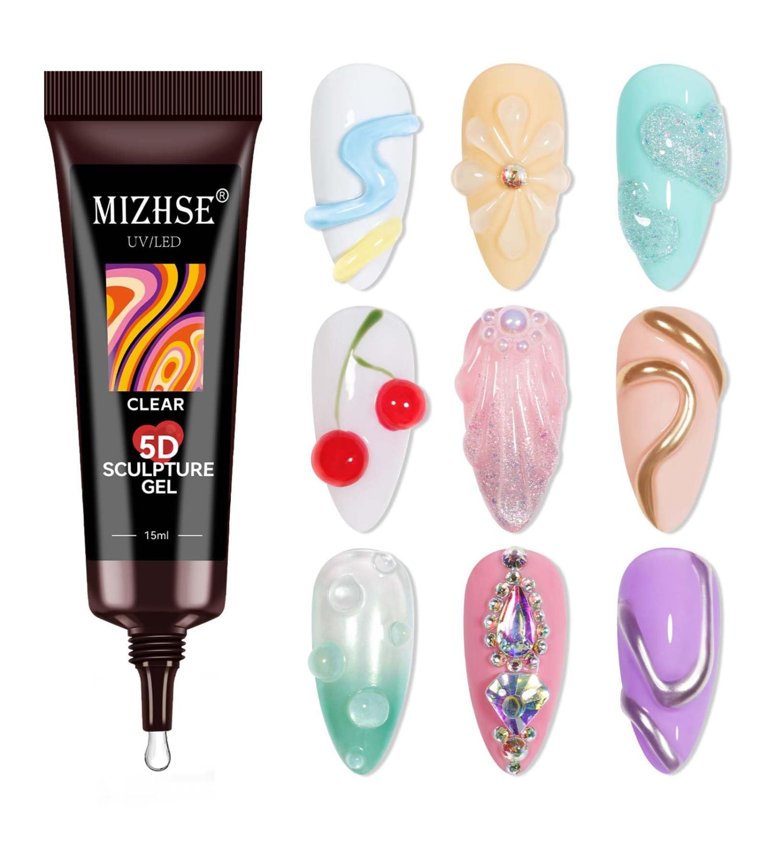 MIZHSE 5D Sculpture Gel for Nails - Clear Molding & Carving Gel | 15ml Gel for Nail Art & DIY Manicure Decorations - Buy Online on SooperMarket.com