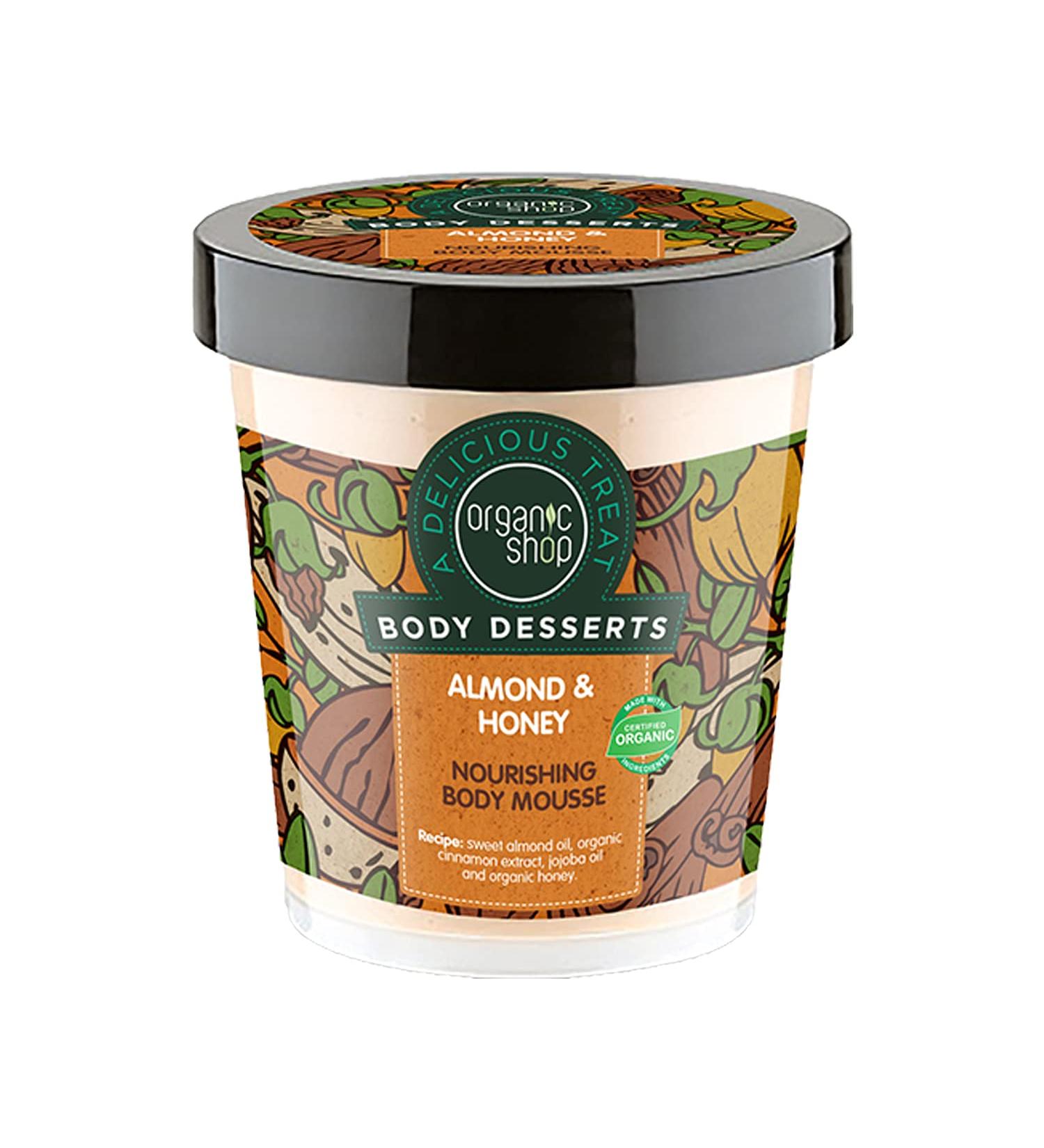 Organic Shop Body Desserts Almond & Honey Nourishing Body Mousse 450ml - Strawberry Scent | Vegan & Natural Skincare | International Shipping - Buy Online on SooperMarket.com