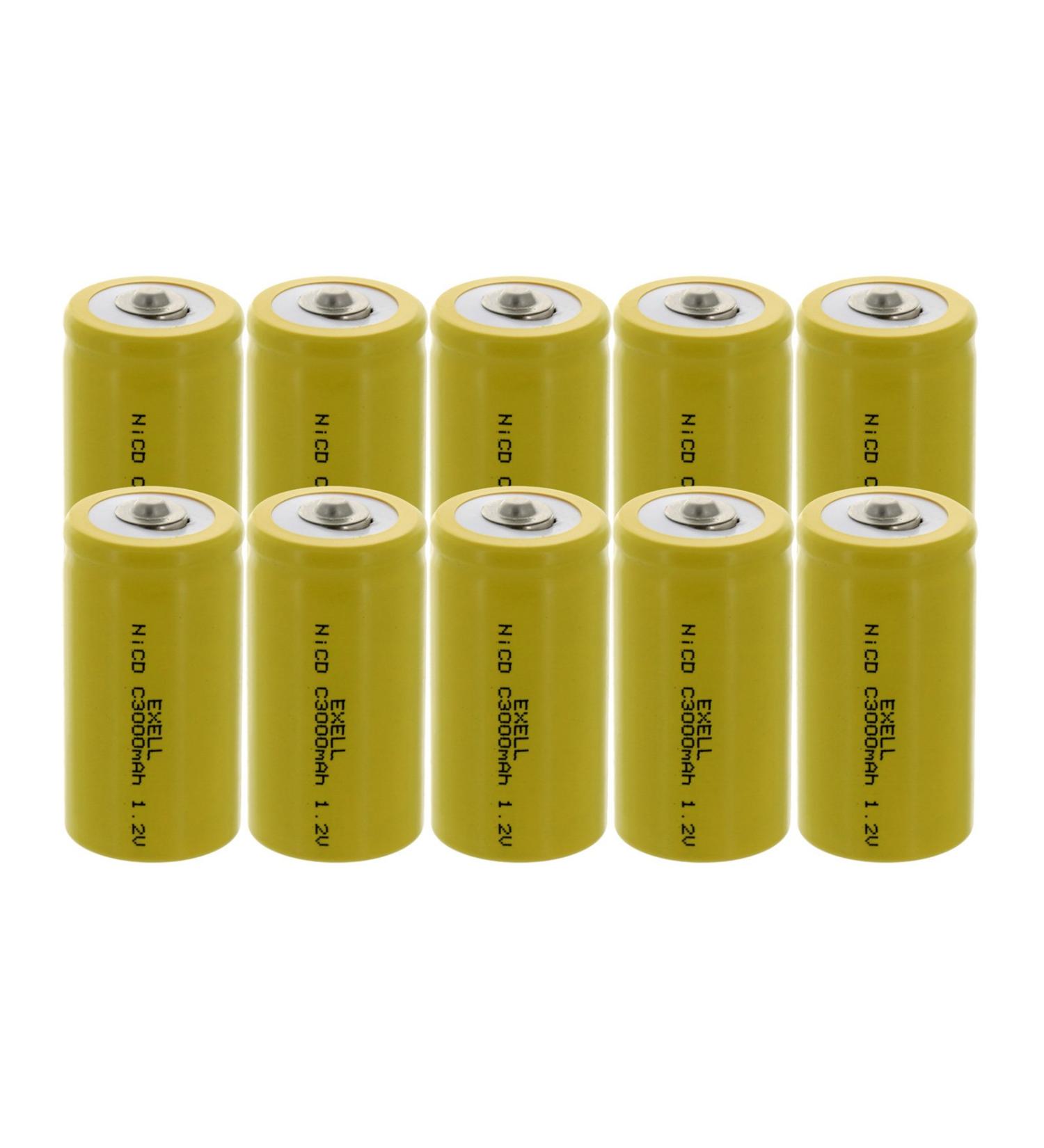 Buy 10x Exell C Size 1.2V 3000mAh NiCD Rechargeable Batteries - Ideal for Toys Tools & More | International Shipping - Buy Online on SooperMarket.com