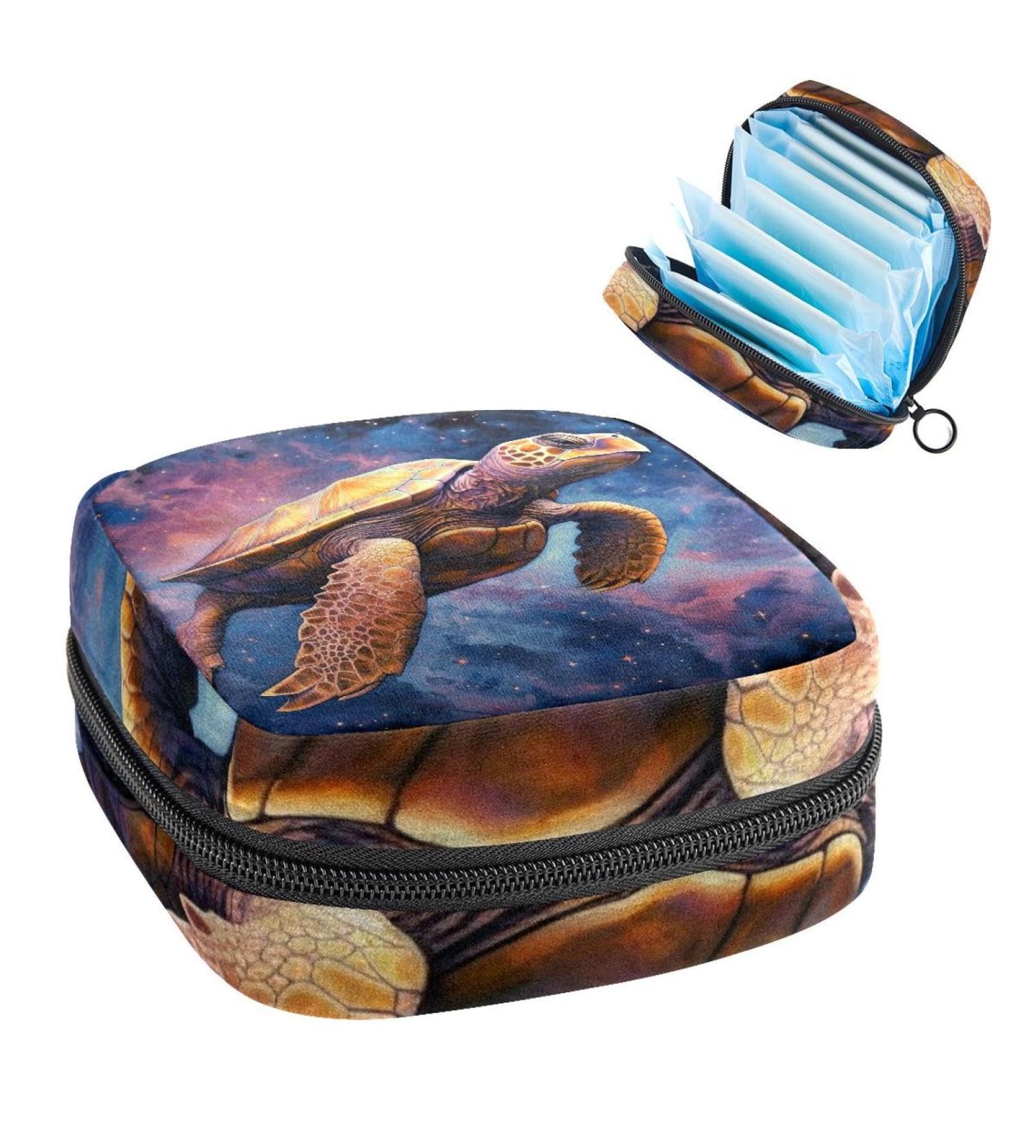 Galaxy Turtle Sanitary Napkin Storage Bag | Period Pouch for Women & Teen Girls | Nursing Pad & Menstrual Cup Holder | Multi-colored | 1Pc - Buy Online on SooperMarket.com