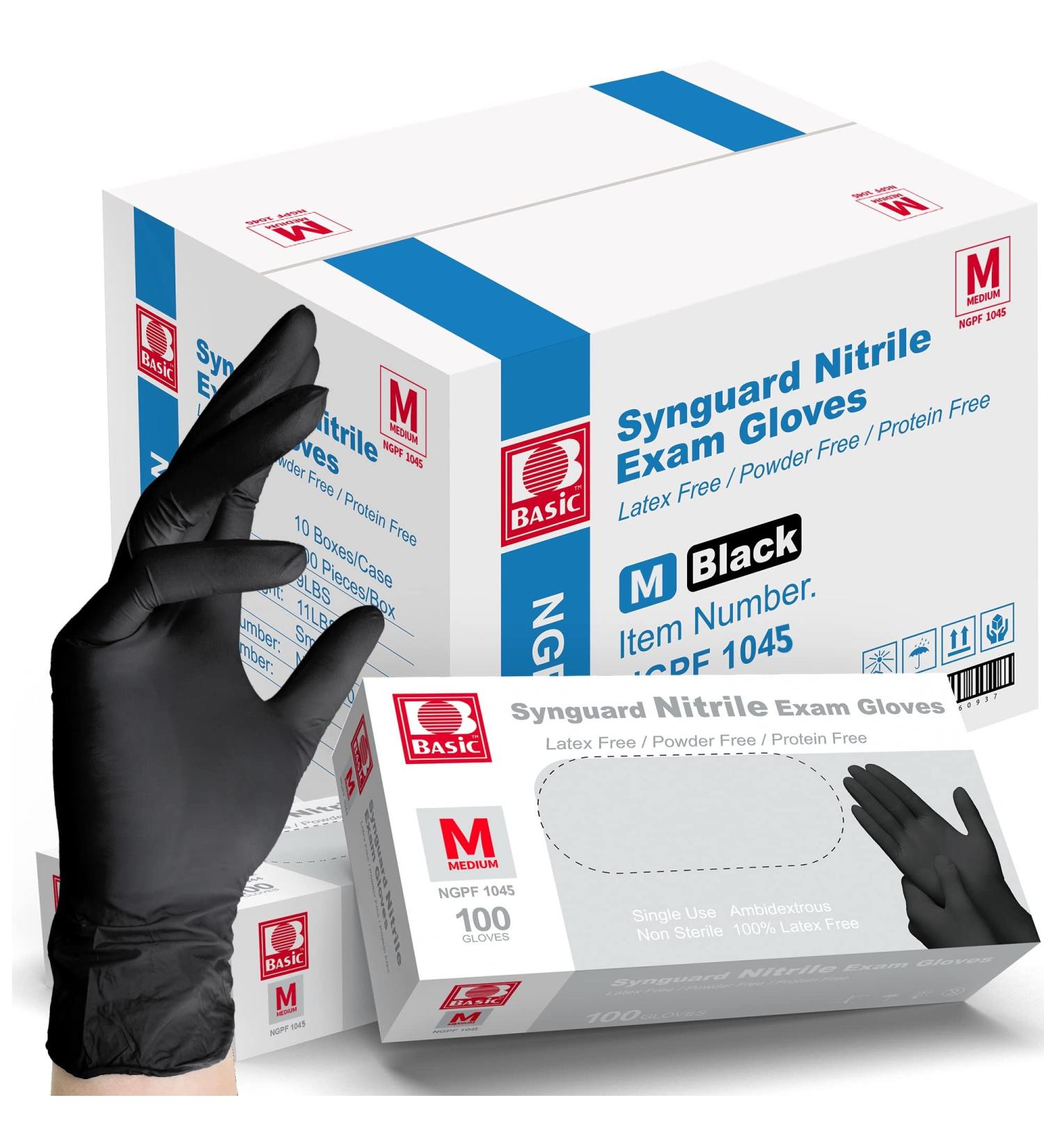 Black Nitrile Exam Gloves - Latex & Powder-Free - 5 Mil - Medium - Case of 1000 - Buy Online on SooperMarket.com