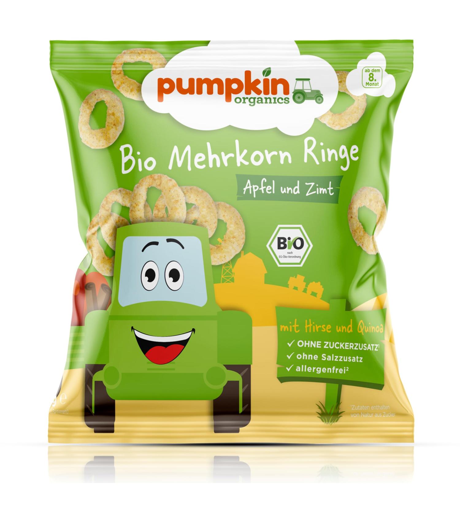 Buy Pumpkin Organics Multigrain Rings - Apple & Cinnamon 20g (Pack of 12) | Healthy Snack for Kids - International Shipping Available - Buy Online on SooperMarket.com