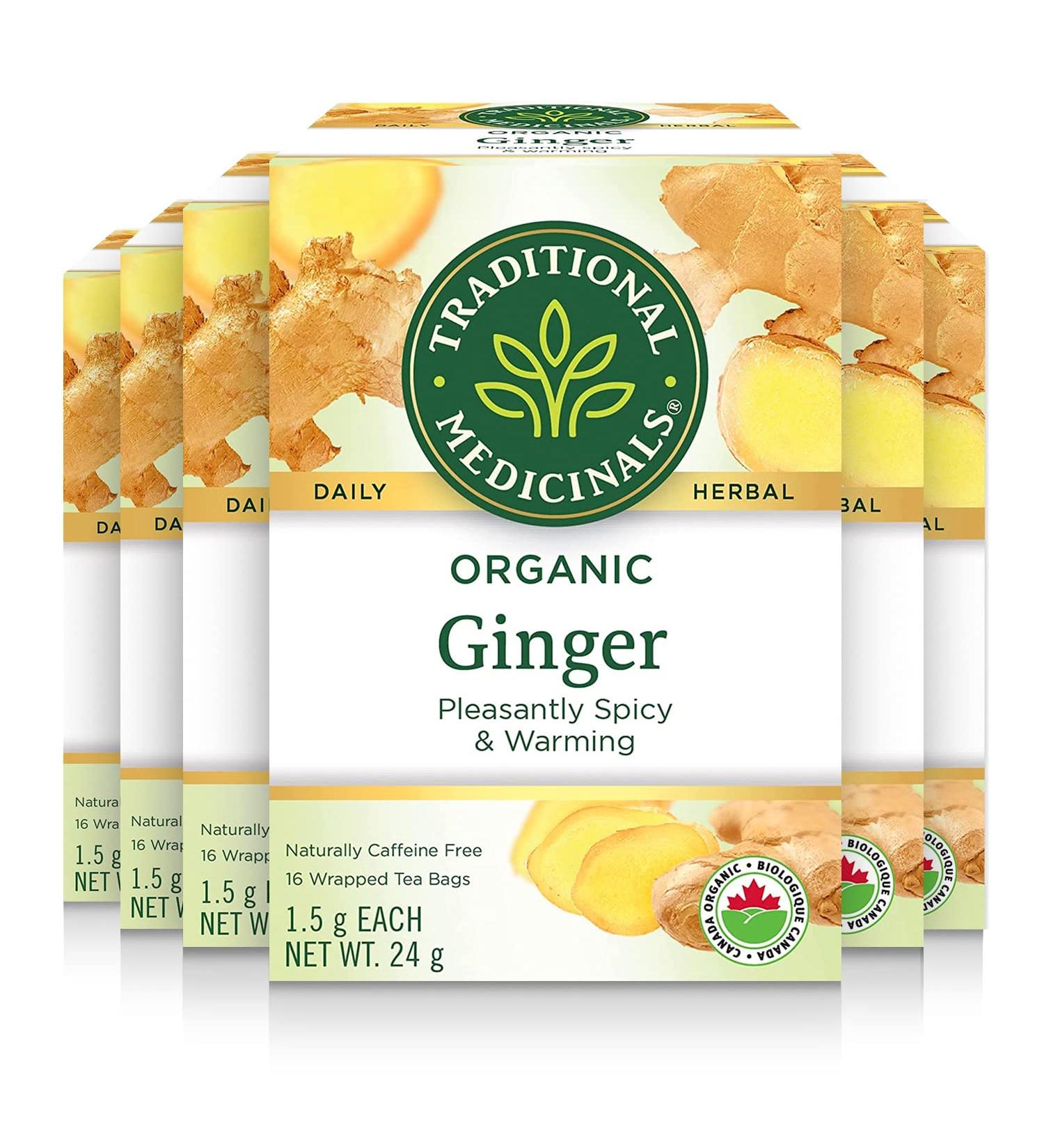Traditional Medicinals - Organic Ginger Herbal Tea (Pack of 6) - Pleasantly Spicy & Warming - 96 Tea Bags Total Tea Ginger 16 Count (Pack of 6) - Buy Online on SooperMarket.com