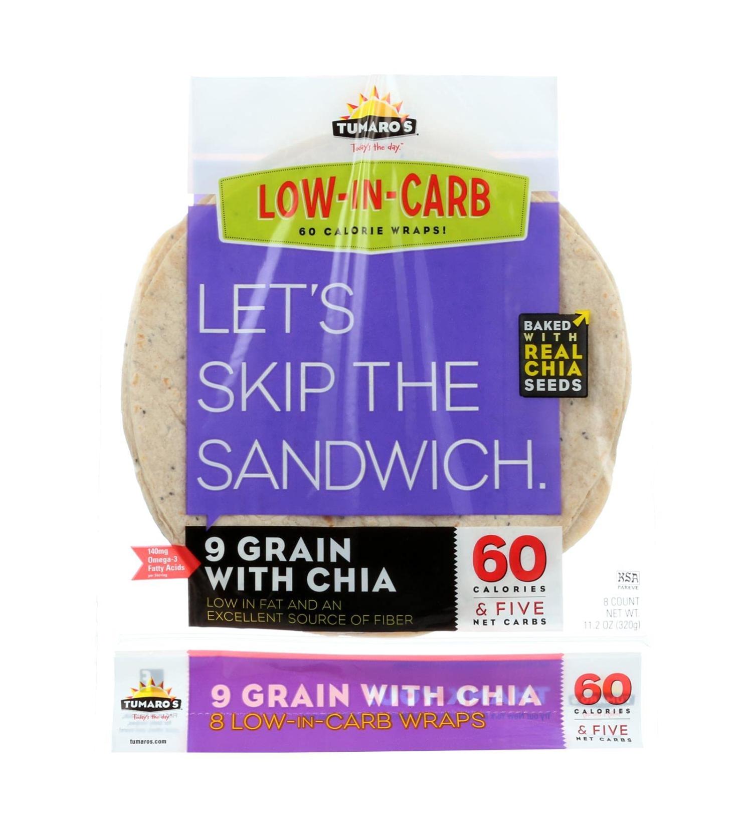 TUMAROS 9 Grain with Chia Wraps - 8 Count (Pack of 6) - Buy Online on SooperMarket.com