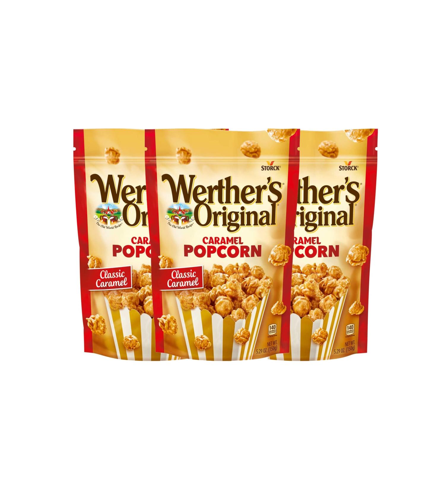 Werthers Original Caramel Popcorn 5.29 Oz Bag - Pack of 3 | Delicious Snack with Classic Taste - Buy Online on SooperMarket.com