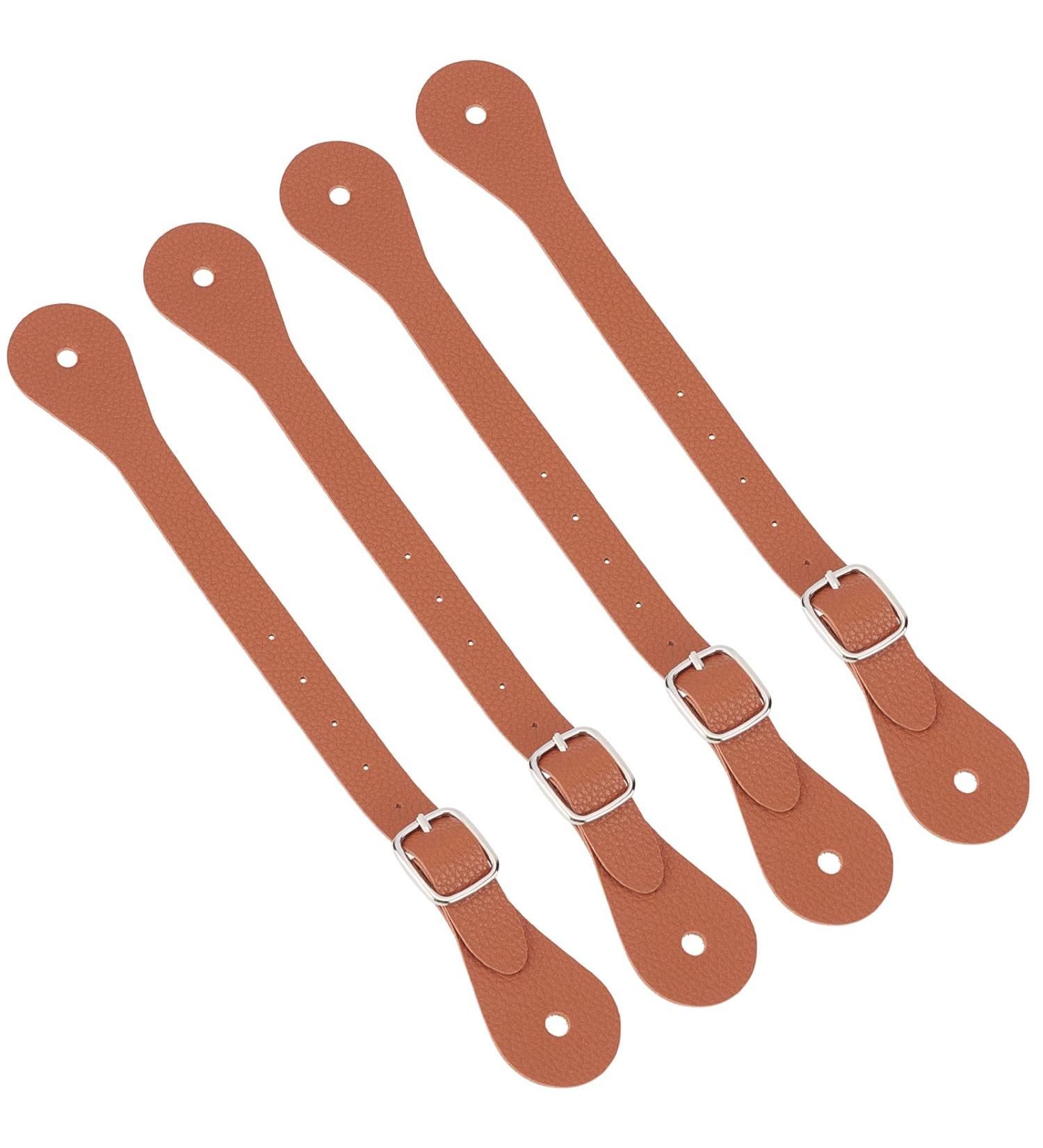 GORGECRAFT 4Pcs Leather Spur Straps Adjustable Boot Strap Western Man Woman Single Ply Leather Horizons Spur Straps with Zinc Alloy Clasp for Equestrian Supplies Thigh High Boots Chocolate - Buy Online on SooperMarket.com