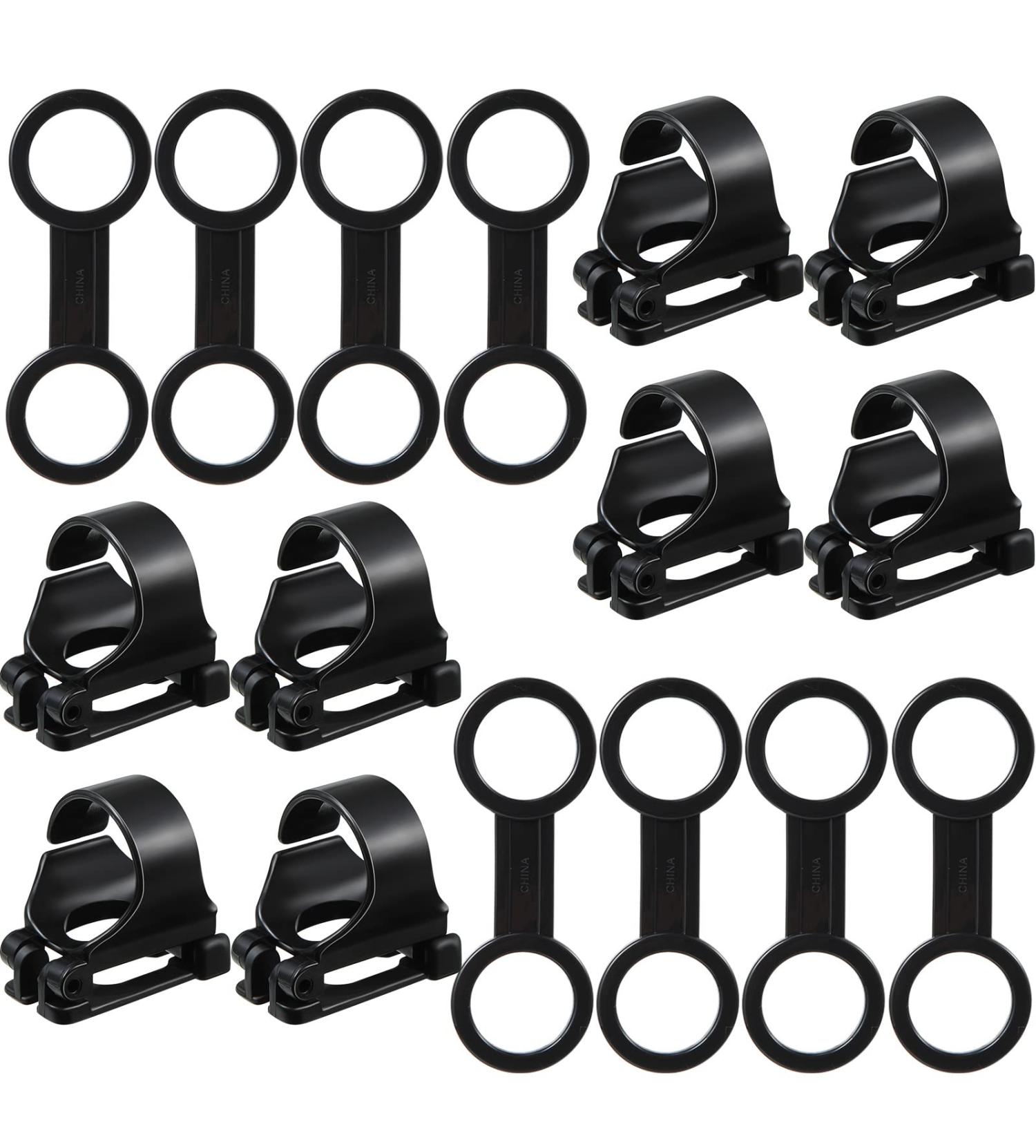 Dive Snorkel Clip Set - 16 Pcs Universal Plastic Silicone Keeper for Snorkel Mask - Black Attachment Gear Spare Part for Snorkeling and Diving - Buy Online on SooperMarket.com