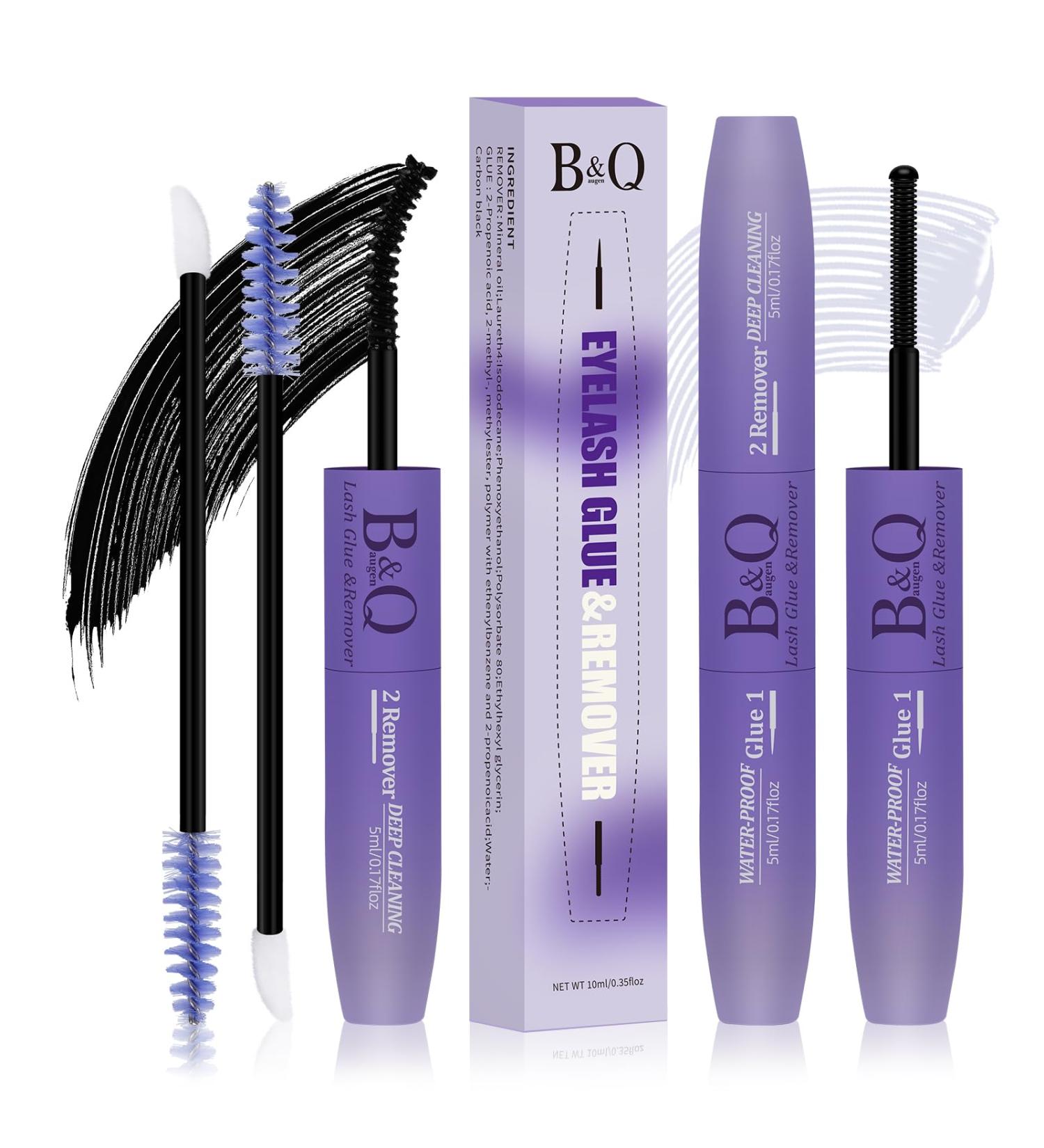 B&Qaugen Lash Cluster Glue & Remover - Strong Hold DIY Lash Extension Adhesive & Clear Oil Remover - 10ML Cluster Lash Bond (Black - Buy Online on SooperMarket.com