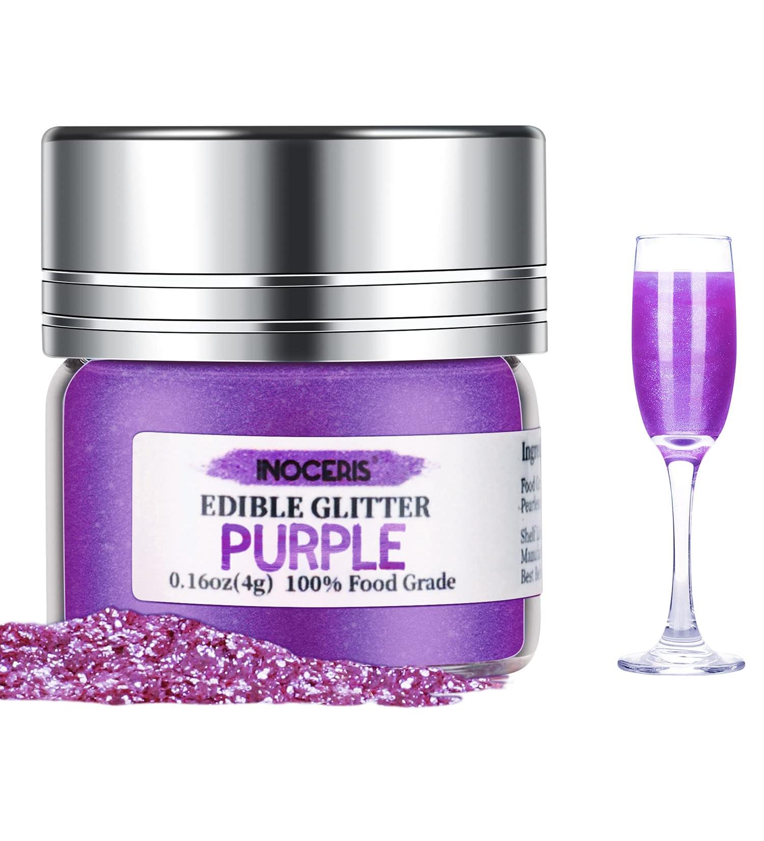 Inoceris Edible Glitter Luster Dust - Vegan, Food Grade Shimmer for Drinks, Cakes, and Desserts - Purple 4g - Buy Online on SooperMarket.com