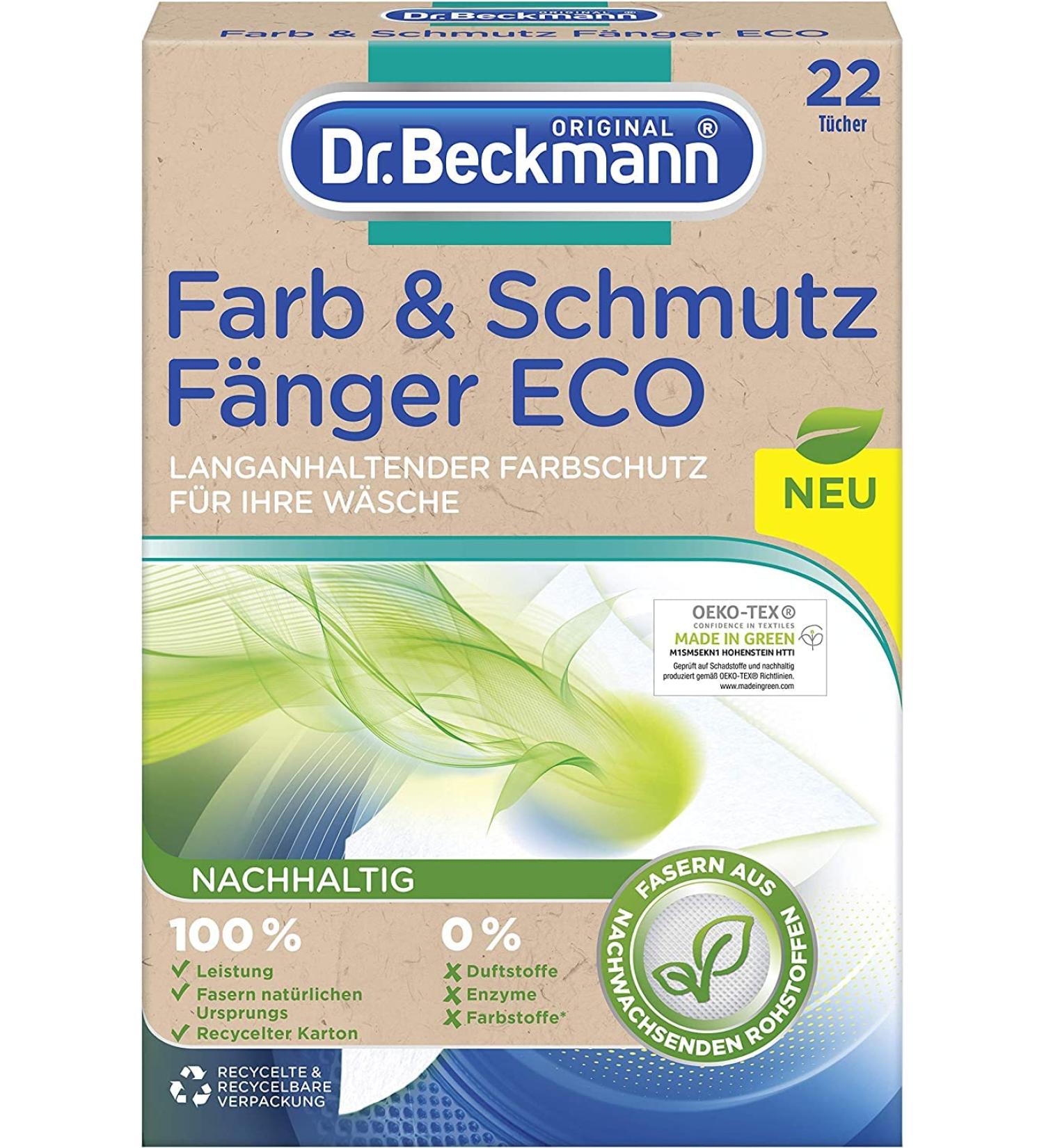Dr. Beckmann Color & Dirt Catcher Eco - Long-Lasting Color Protection for 30 Washes | Reusable Cloth | 22 Towels in 1 Pack - Shop Internationally! - Buy Online on SooperMarket.com