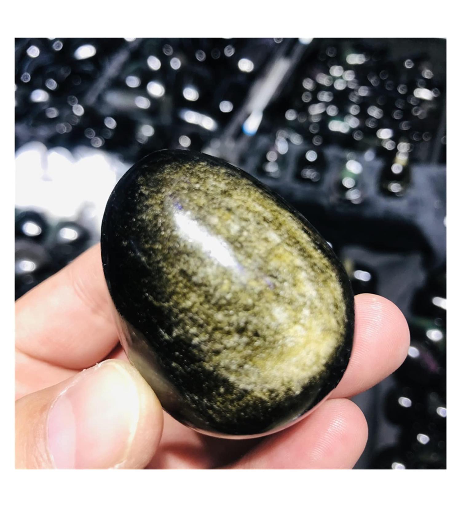 Crystal Natural Gold Obsidian Stones Eyes Play with Ornaments 4-5cm 1pc - Buy Online on SooperMarket.com