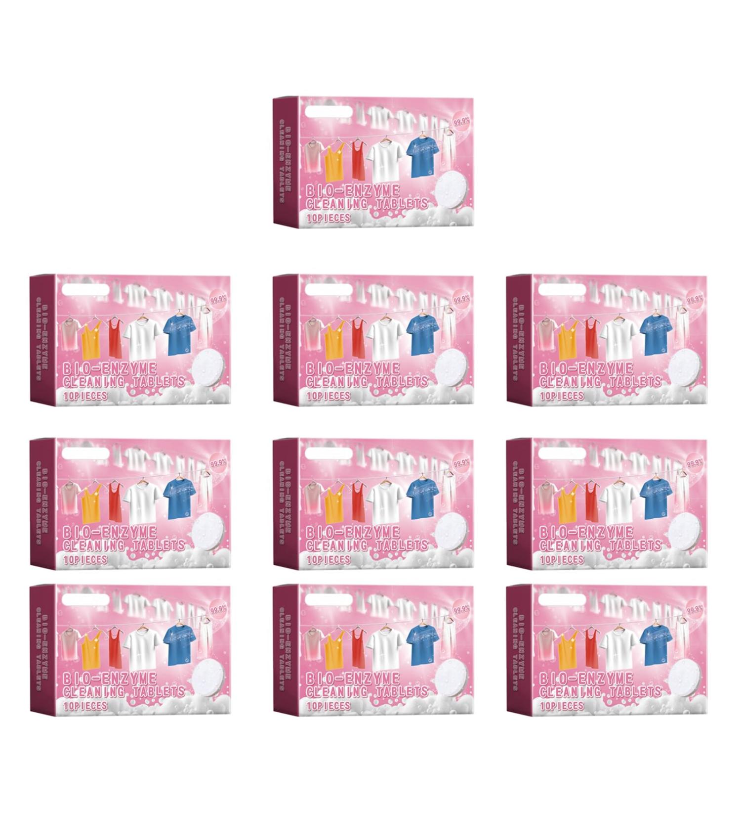 Haoyull Pack of 10 Laundry Detergent Sheets 100Pieces Explosives Salts Enzyme Cleans Tablets for Powerful Cleans - Buy Online on SooperMarket.com