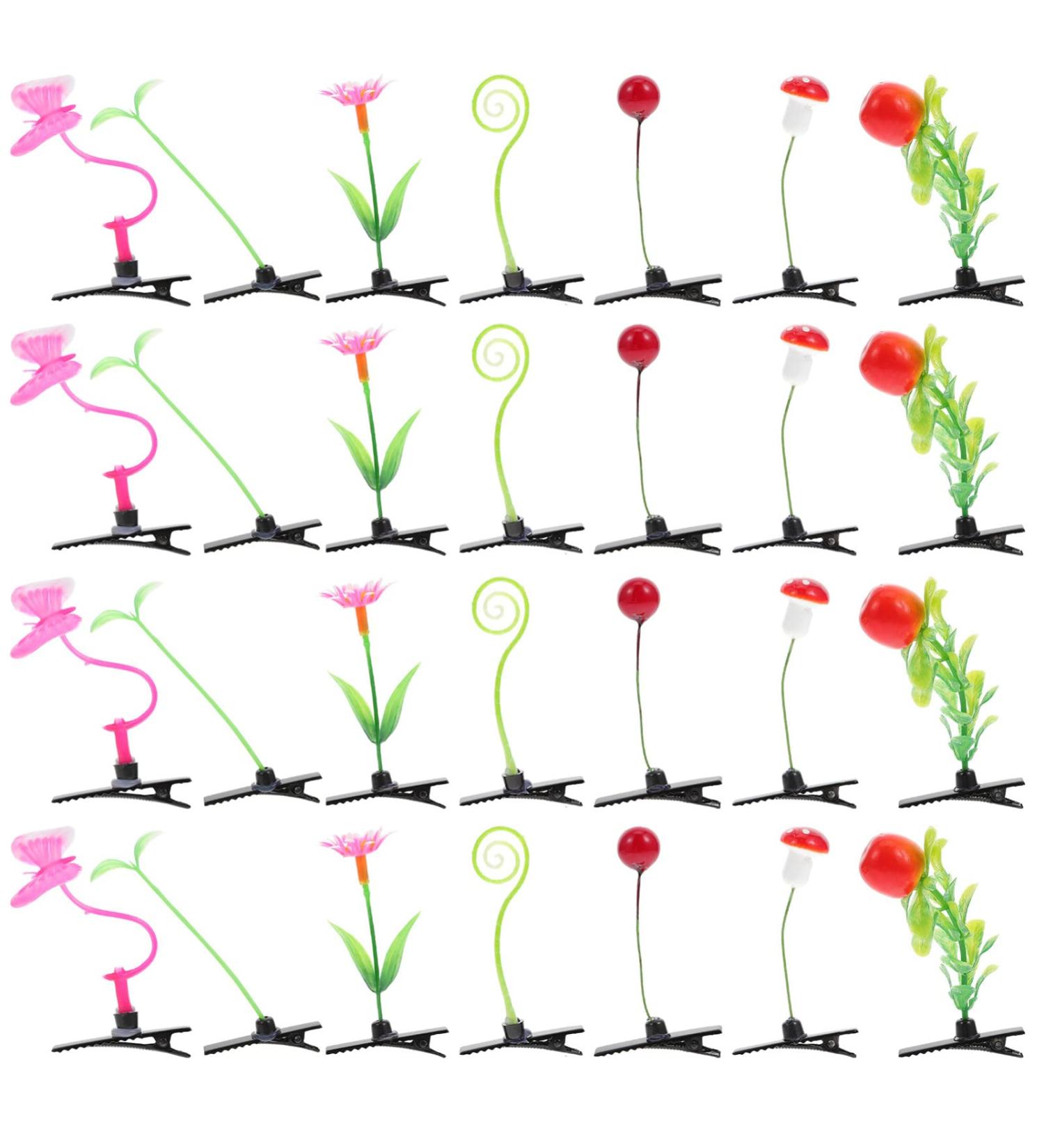 KALLORY Decorative Hair Clips Girl Hair Clips Sprout Hair Clips Flower Bean Hair Plant Mini Grass Hair Barrettes for Women 28pcs (Mixed Style) Sunflower Hair Clip Womens Hair Clips - Buy Online on SooperMarket.com