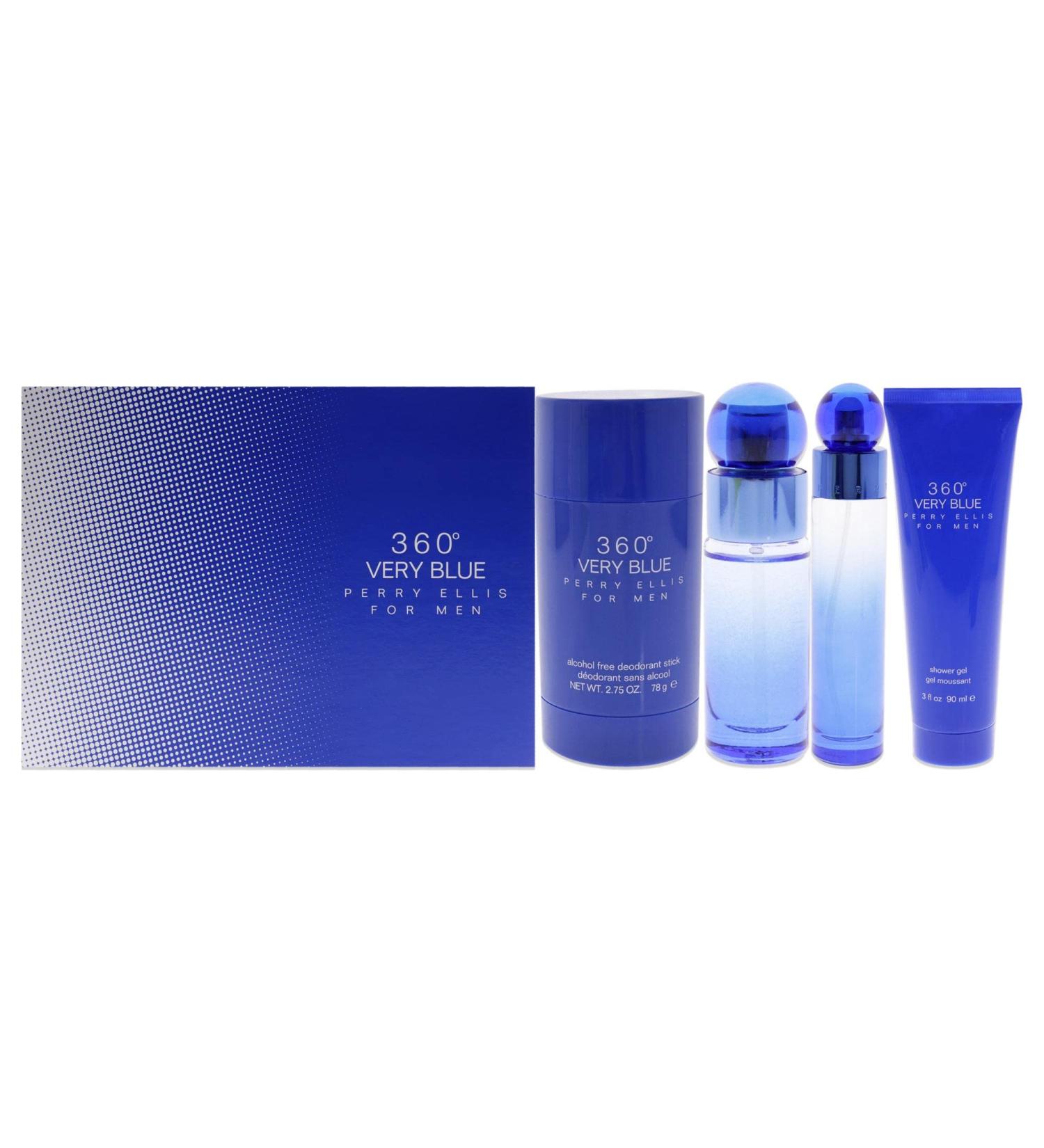 Perry Ellis 360 Very Blue For Men 4 PCS Eau De Toilette Gift Set 0.85 Fl Oz (Pack of 4) - Buy Online on SooperMarket.com