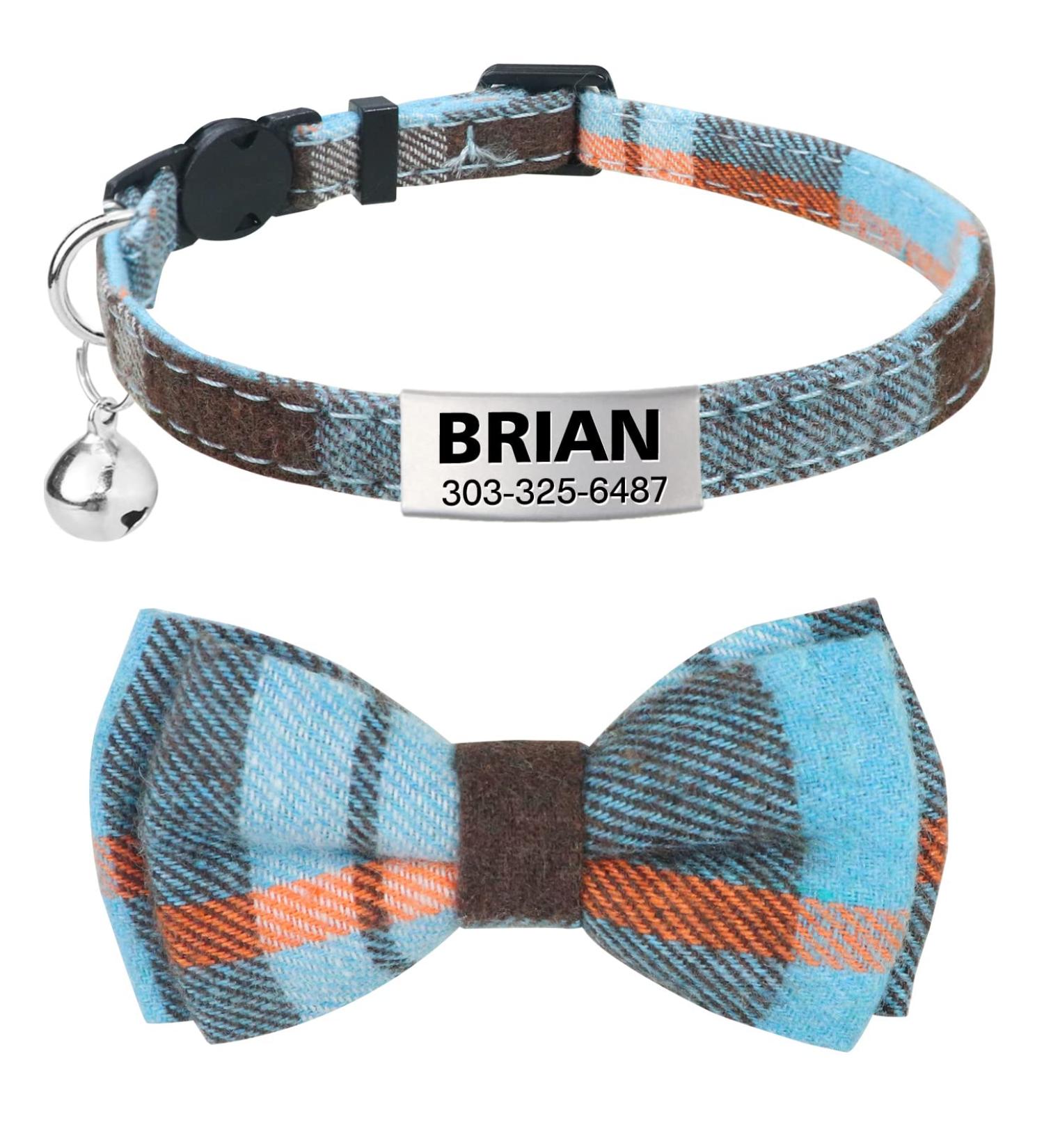 Tagme Cat Collar with Names & Phone Number - Safety Closure & Bell - Haunted Blue - 1 Pack - Buy Online on SooperMarket.com