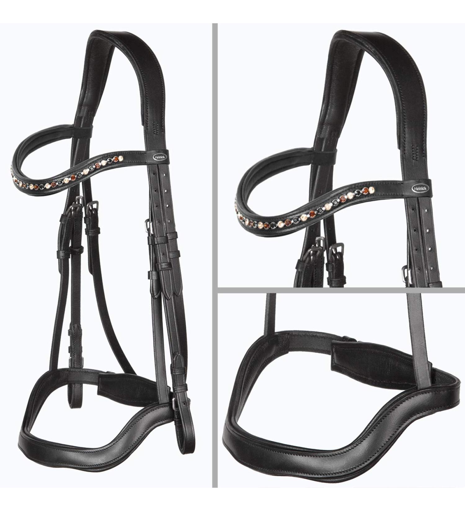 Heinick-Reitsport Bari Anatomic Black Bridle for Thoroughbreds | Soft Comfort & International Shipping - Buy Online on SooperMarket.com