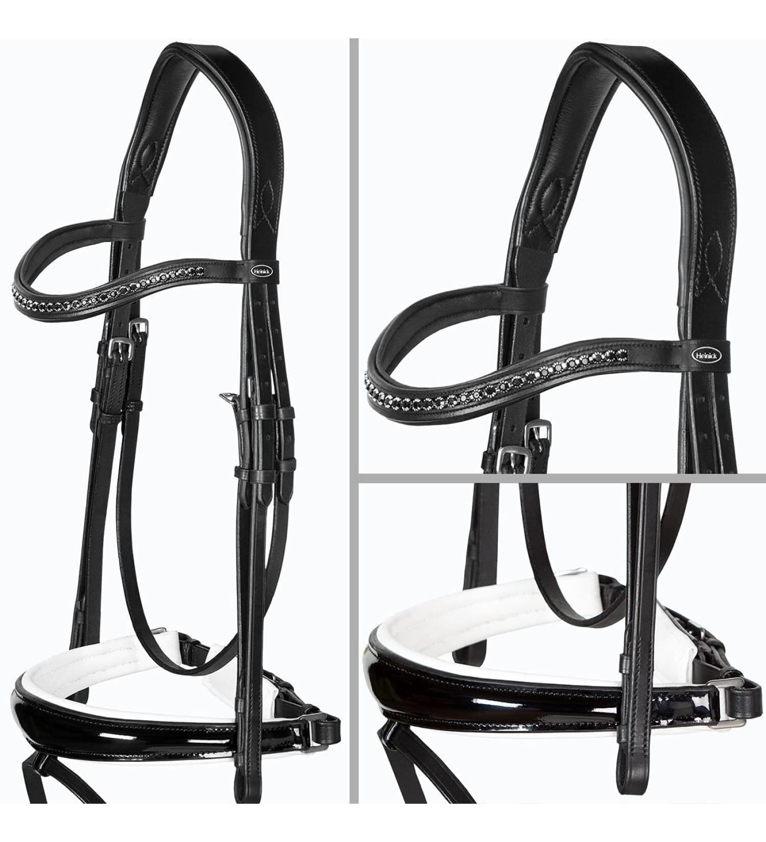 Heinick-Reitsport bridle anatomical Performance white lacquer conical RH bridle hook Warmblood Selection (Agate)