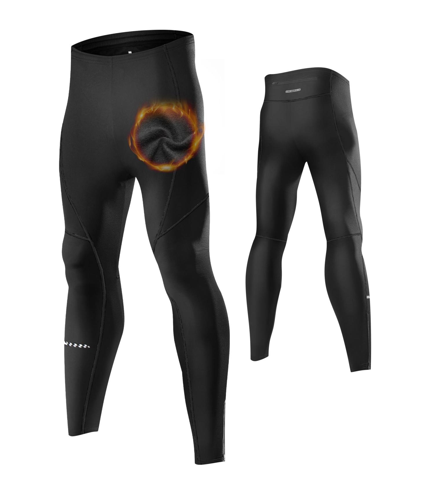 Inbike Running Trousers Compression Pants - Winter Lined Quick-Drying Leggings for Men & Women | LM8621-L Black - Buy Online on SooperMarket.com